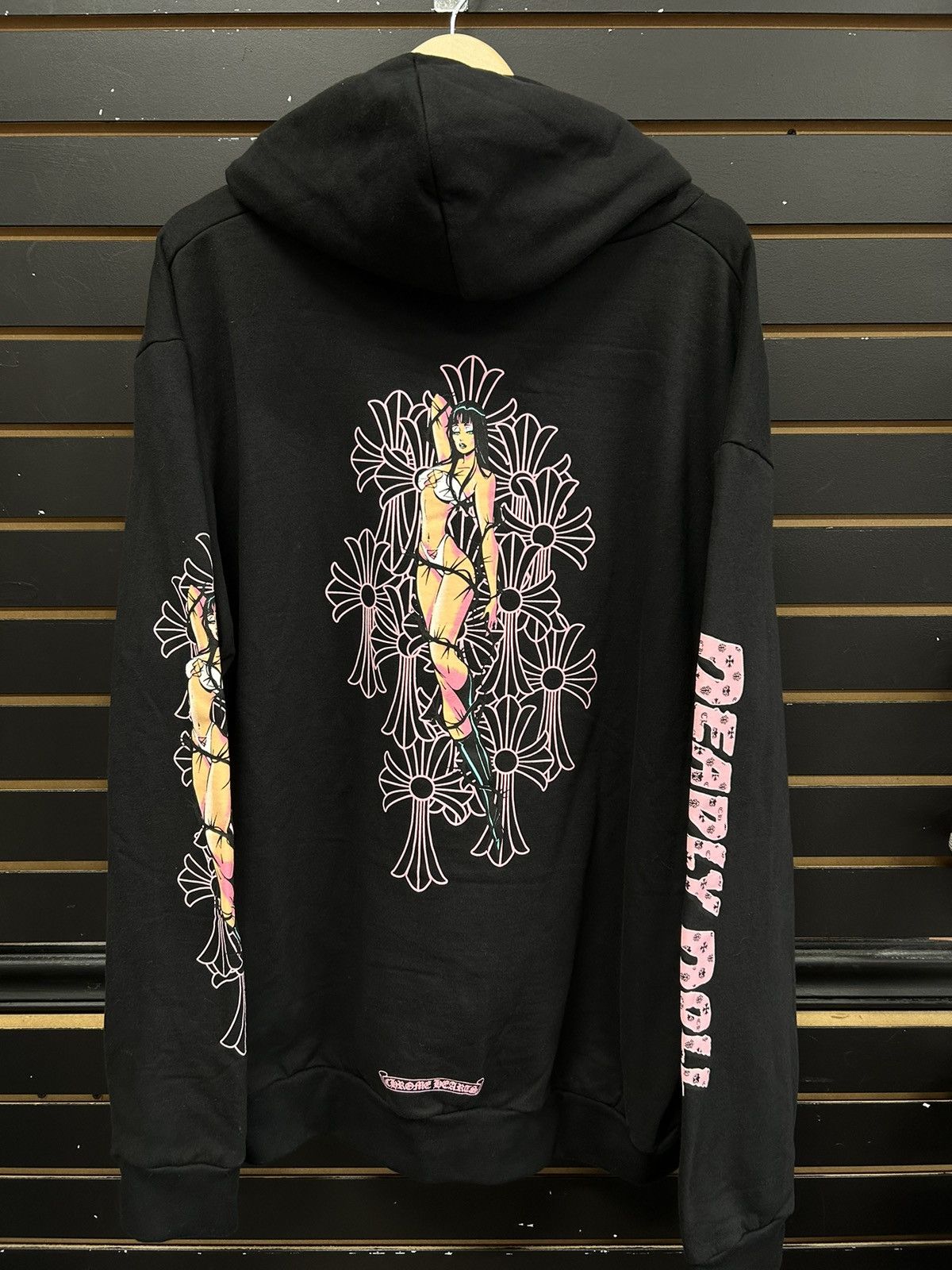 【天白】【CHROME HEARTS】 ジップパーカー DEADLY DOLL CHROME HEARTS クロムハーツ DEADLY DOLL パーカー フーディ