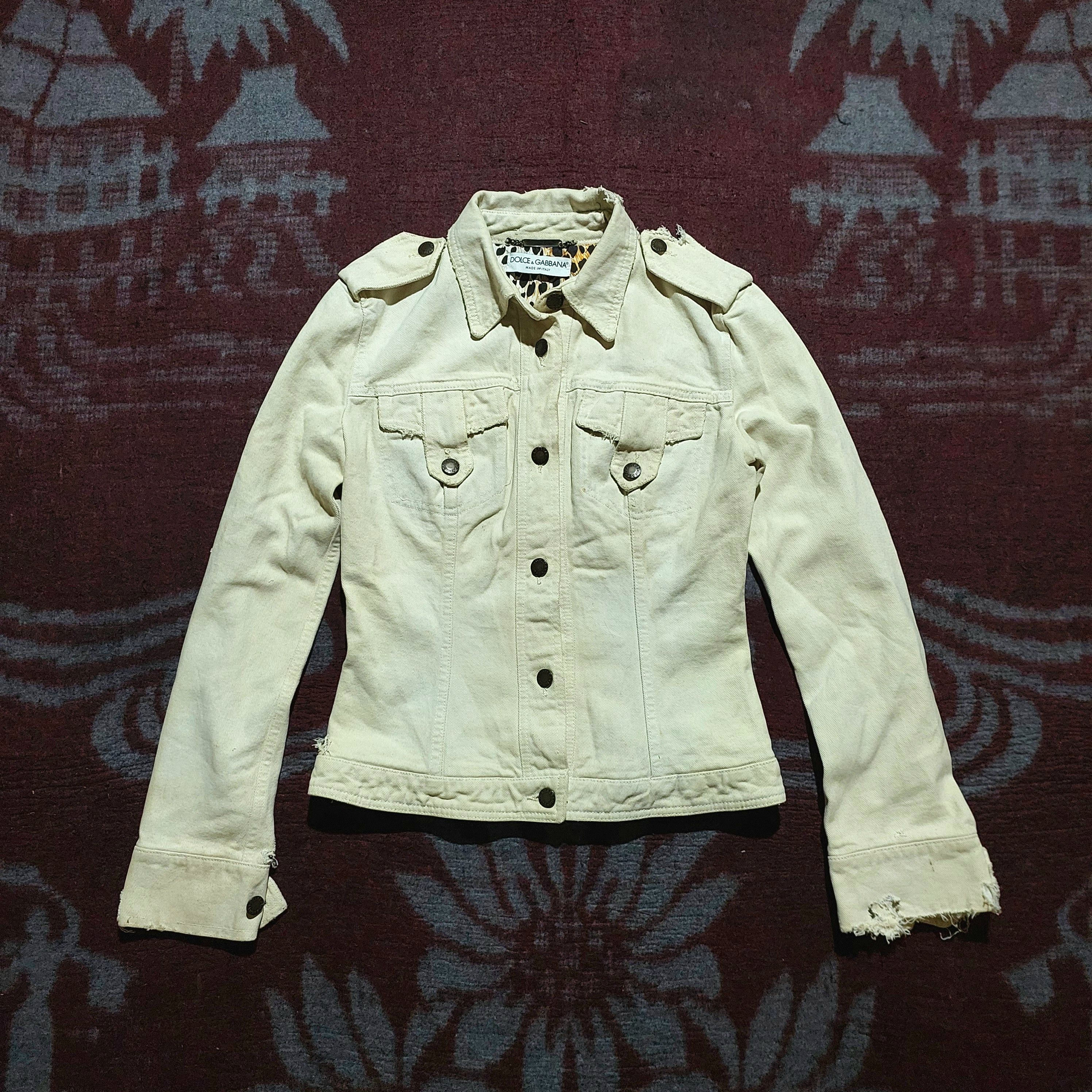 Dolce & Gabbana Dolce & Gabbana leopard distressed denim jacket Size S / US 4 / IT 40 - 2 Thumbnail