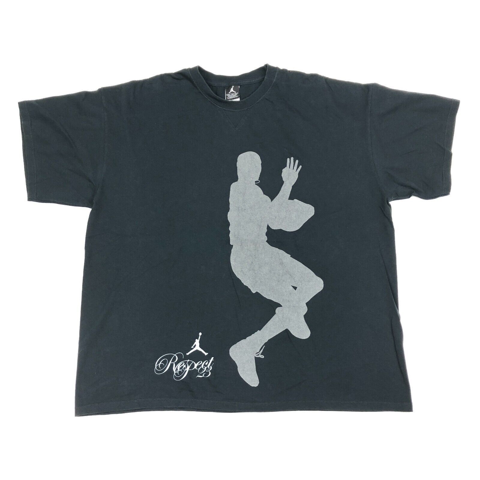 Jordan Brand × Vintage Vintage Y2K 2000s Jordan Respect 23 Jumpman Black Tee XXL Size US XXL / EU 58 / 5 - 1 Thumbnail
