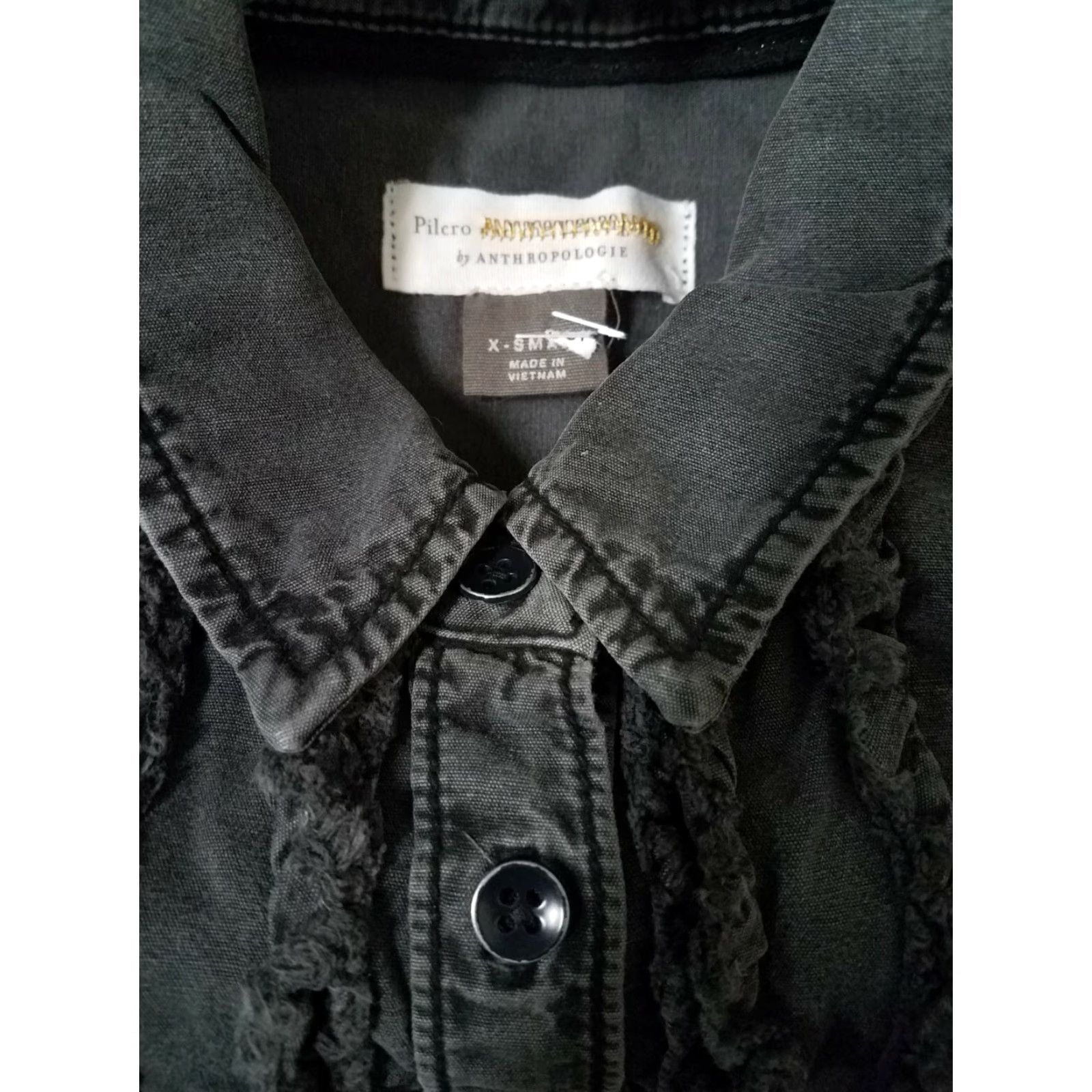 Anthropologie Pilcro By Anthropologie Button-Down Shirt Women's XS Gray Button-Up Shirt Women's X Small Size XS / US 0-2 / IT 36-38 - 5 Thumbnail