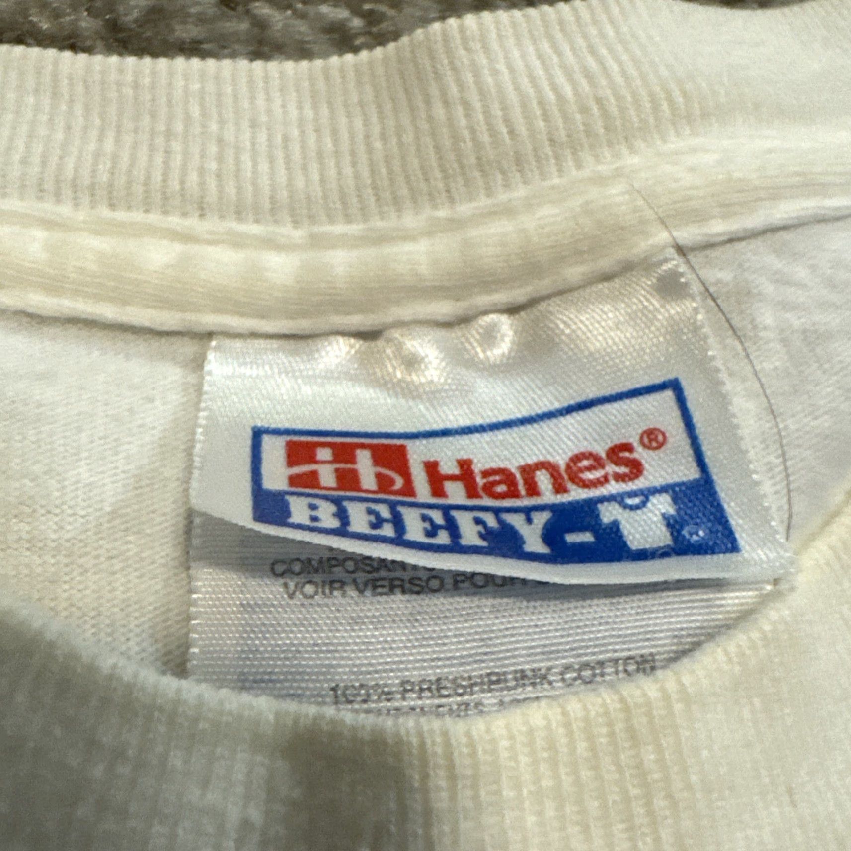 Hanes VINTAGE 90s Embroidered Rainbow Dog Puppy Patch White T-Shirt Hanes M Medium Mens Shirt Size US M / EU 48-50 / 2 - 4 Thumbnail