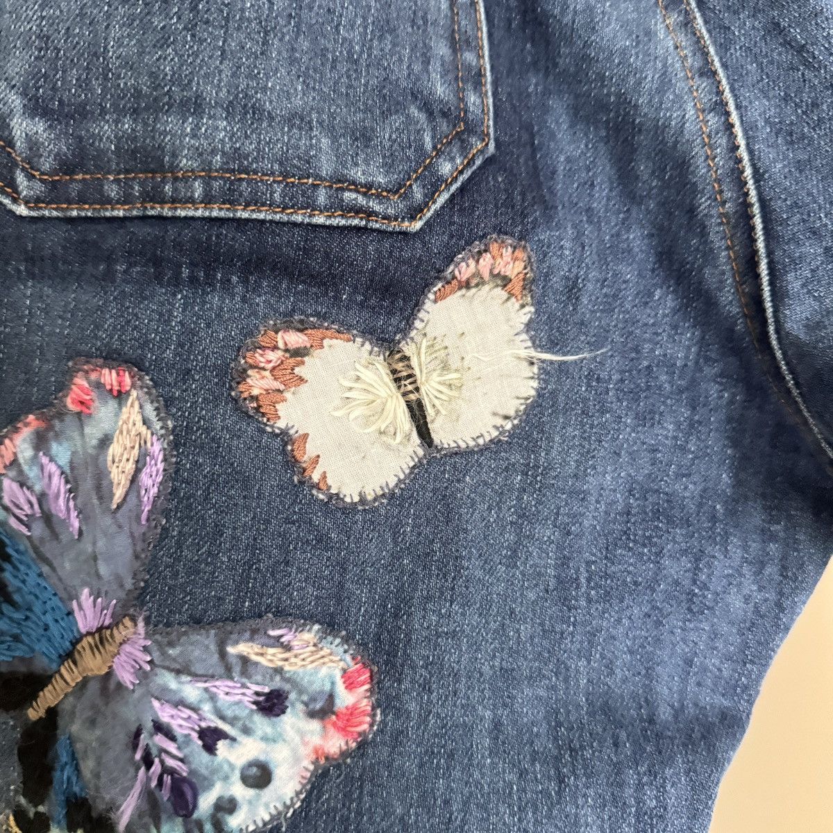 Valentino Valentino Butterfly Patches Flared Jeans Size 25" / US 0 / IT 36 - 17 Thumbnail