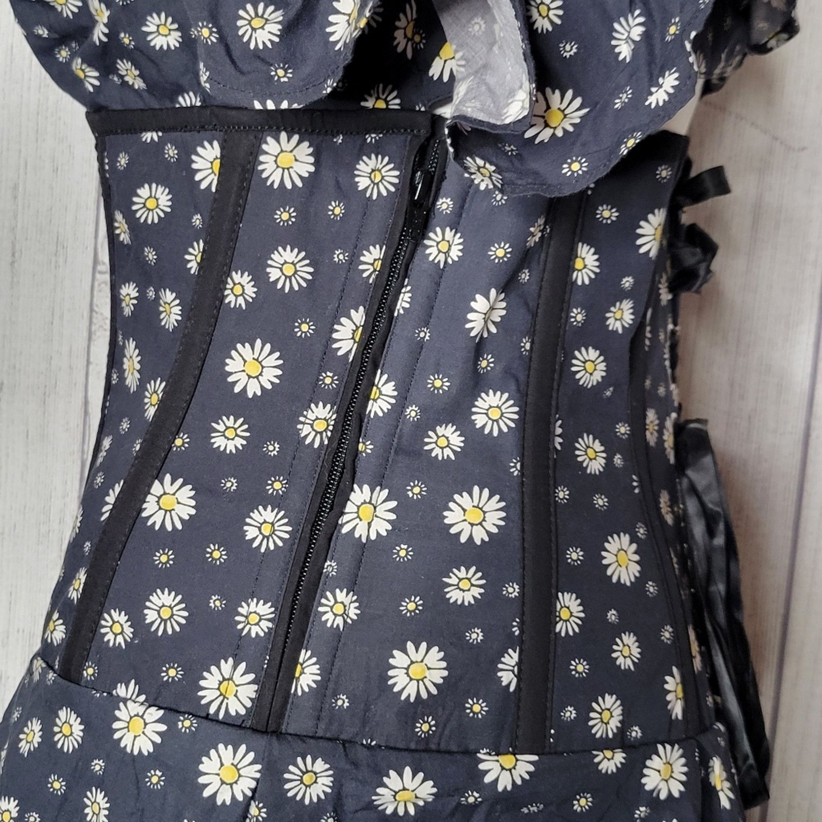 Other Corset Story Bardot Americana Daisy Print Corset Dress, 36 Size XL / US 12-14 / IT 48-50 - 4 Thumbnail