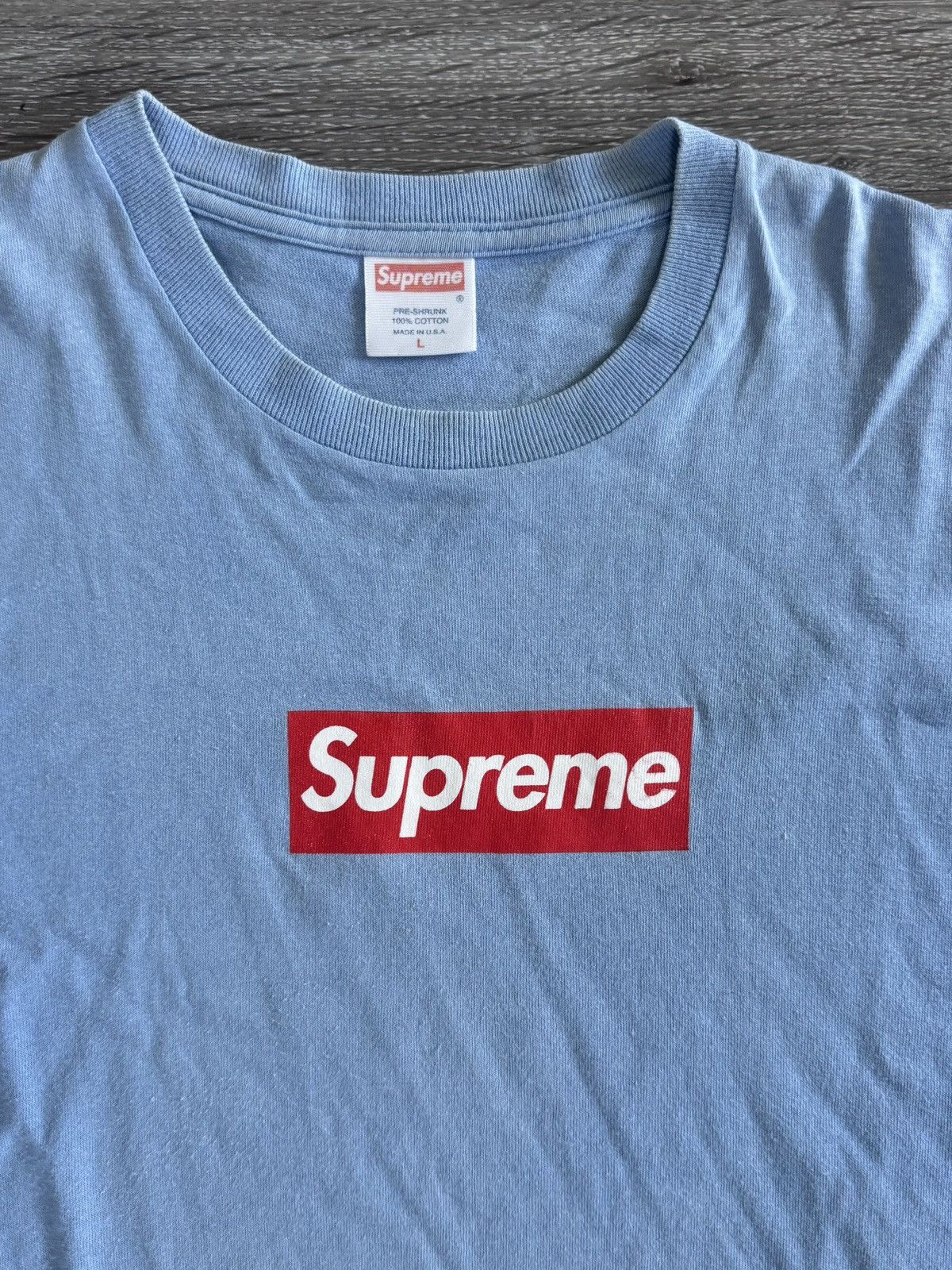 Supreme Red on Teal Box Logo Tee 2006