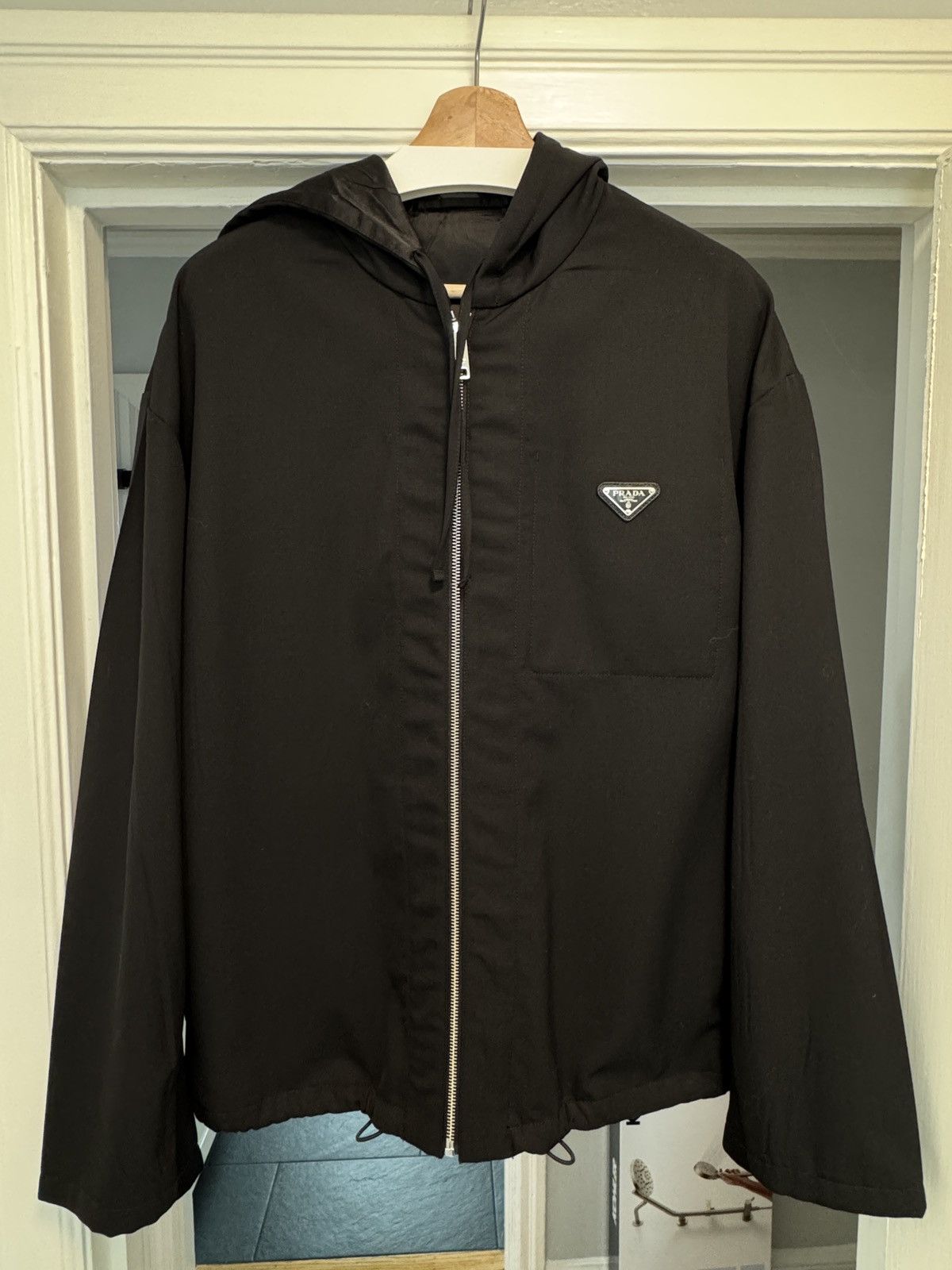 Prada Prada Gabardine Wool Hooded Jacket Size US M / EU 48-50 / 2 - 1 Thumbnail