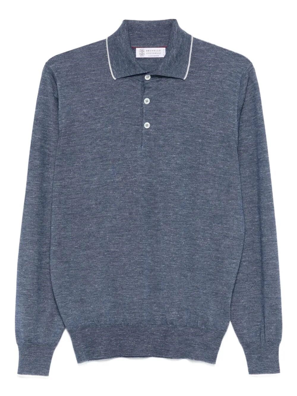 Brunello Cucinelli Long Sleeve Polo Size US XL / EU 56 / 4 - 1 Thumbnail