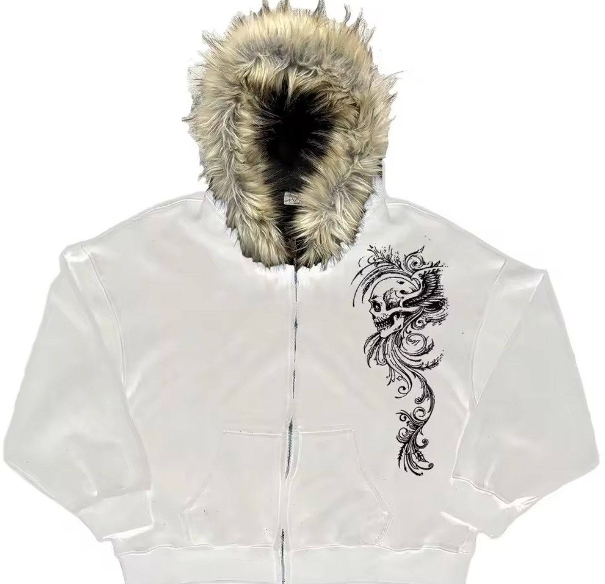 Other Fashion Punk Y2K Grunge Skull Flower Flurry Hat Fur Hoodies Size US L / EU 52-54 / 3 - 1 Thumbnail
