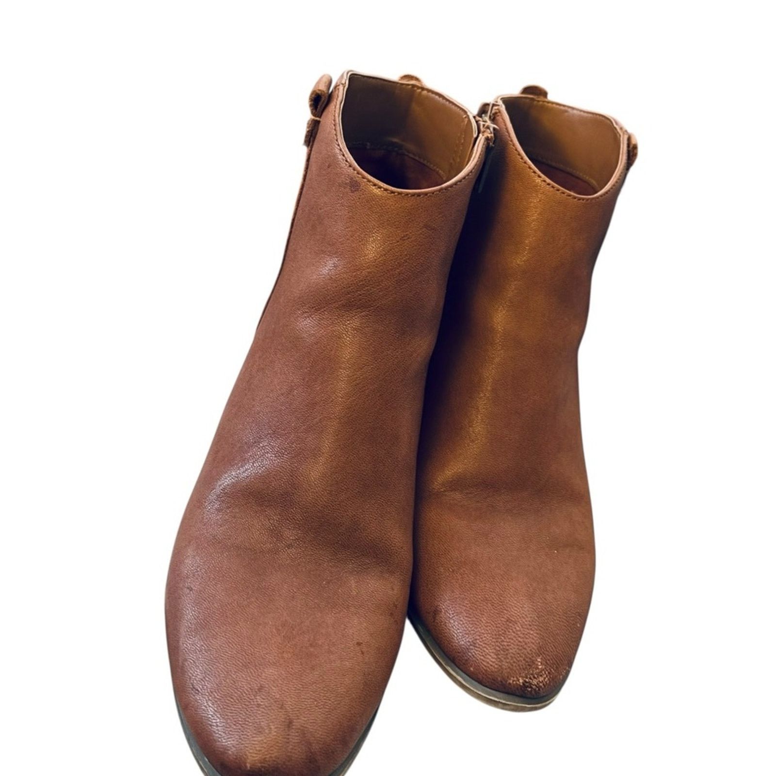 Bass G.H. Bass & Co. Shiloh Cognac Leather Ankle Bootie Size US 9 / IT 39 - 6 Thumbnail