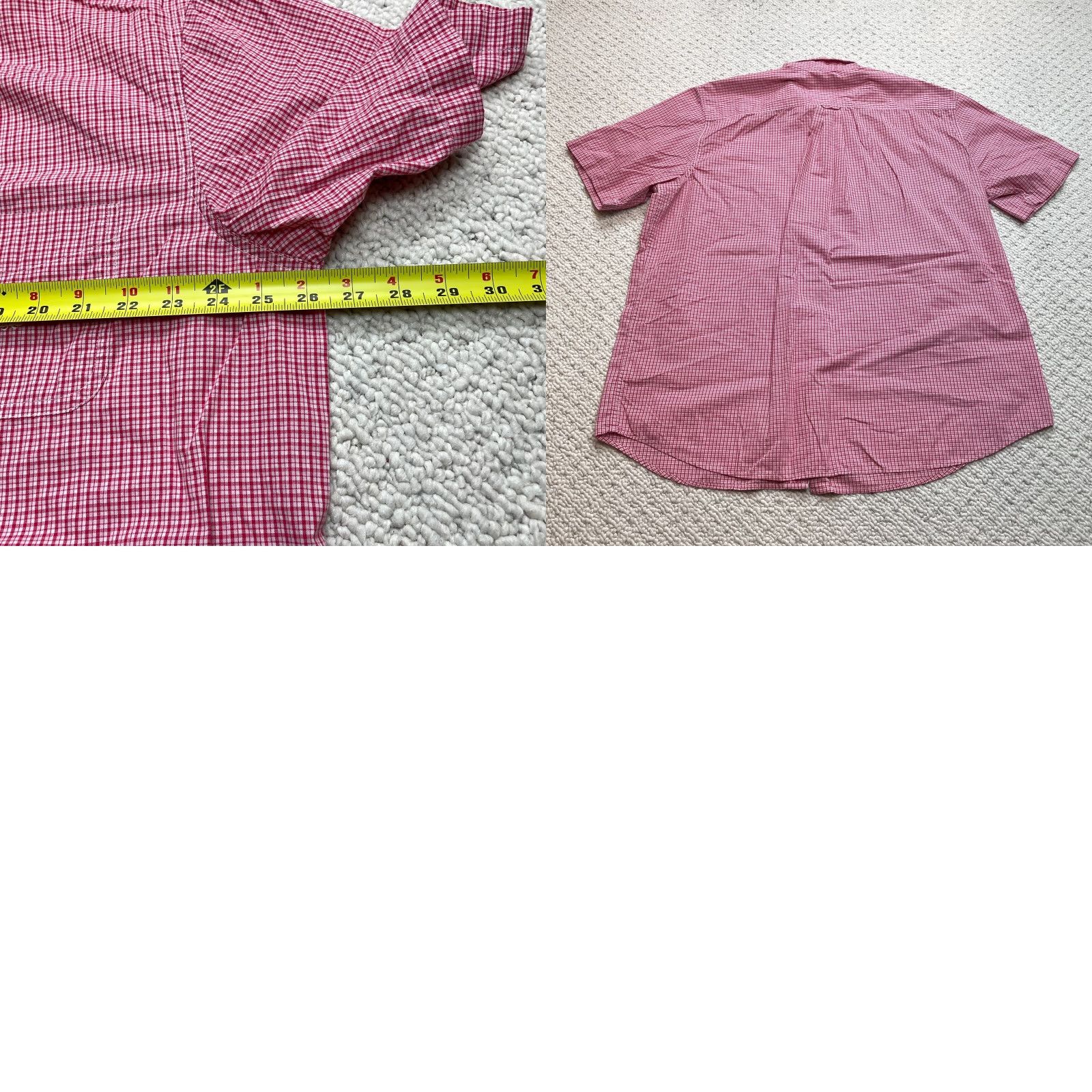 Chaps Chaps Shirt Short Sleeve Button-Up Mens 2XL Red Check Easy Care Collared Top Size US XXL / EU 58 / 5 - 8 Thumbnail