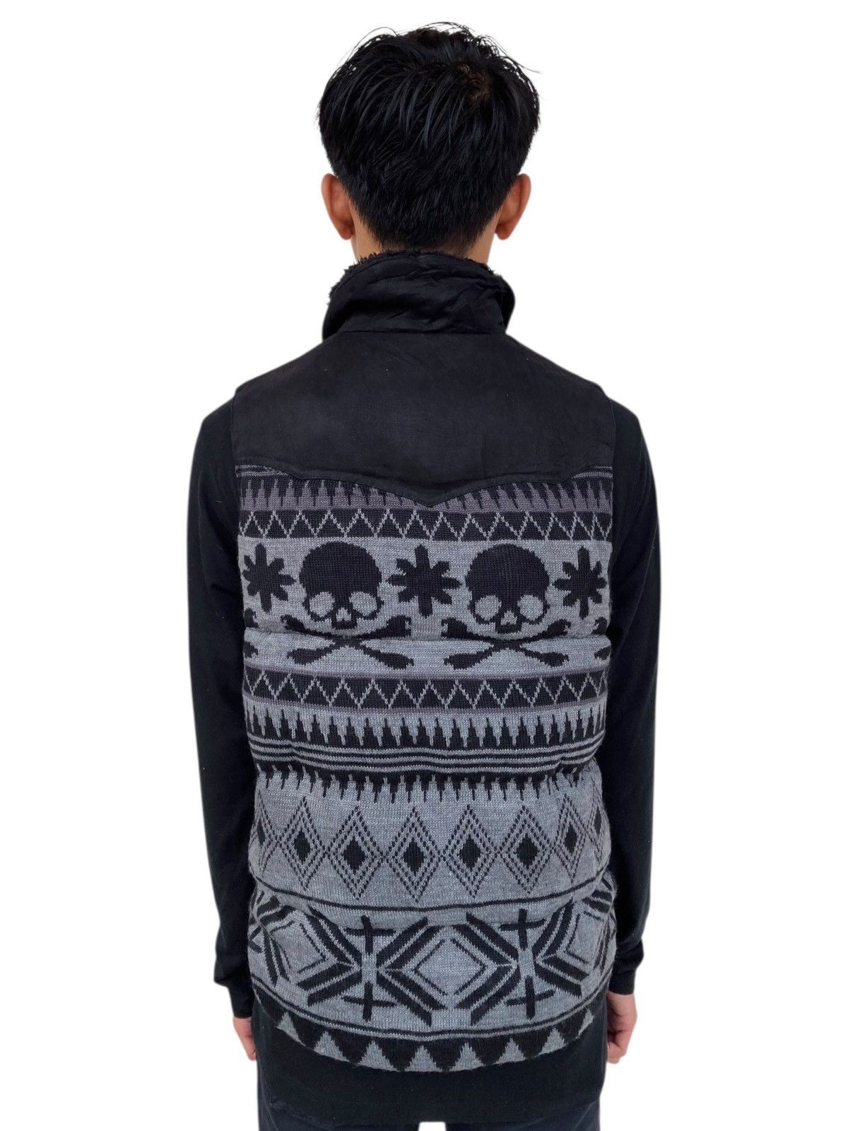 14th Addiction 2000s In The Attic - Knitted Skull Vest Jacket Size US M / EU 48-50 / 2 - 4 Thumbnail