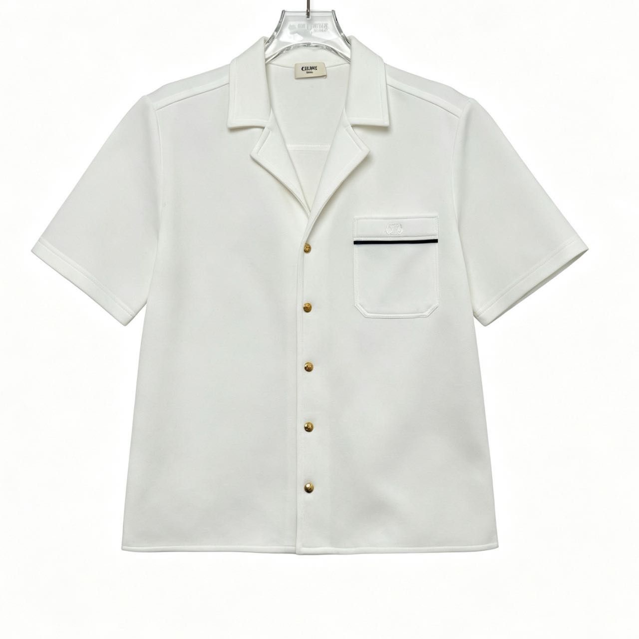 Celine CELINE Single-breasted Lapel Short Sleeve Shirt K26WX Size M / US 6-8 / IT 42-44 - 1 Thumbnail
