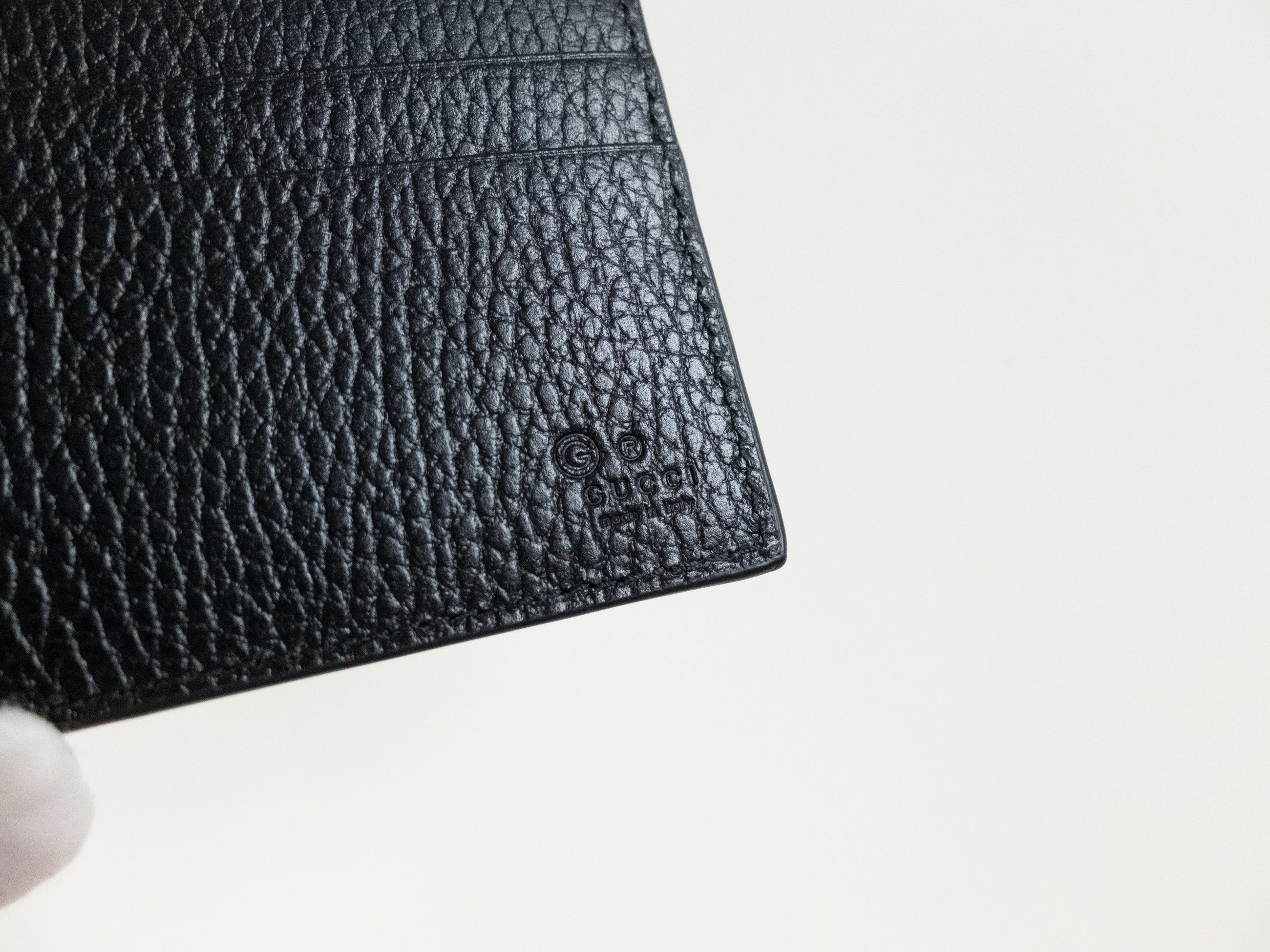 Gucci GUCCI full black interlocking GG logo bifold leather wallet Size ONE SIZE - 5 Thumbnail