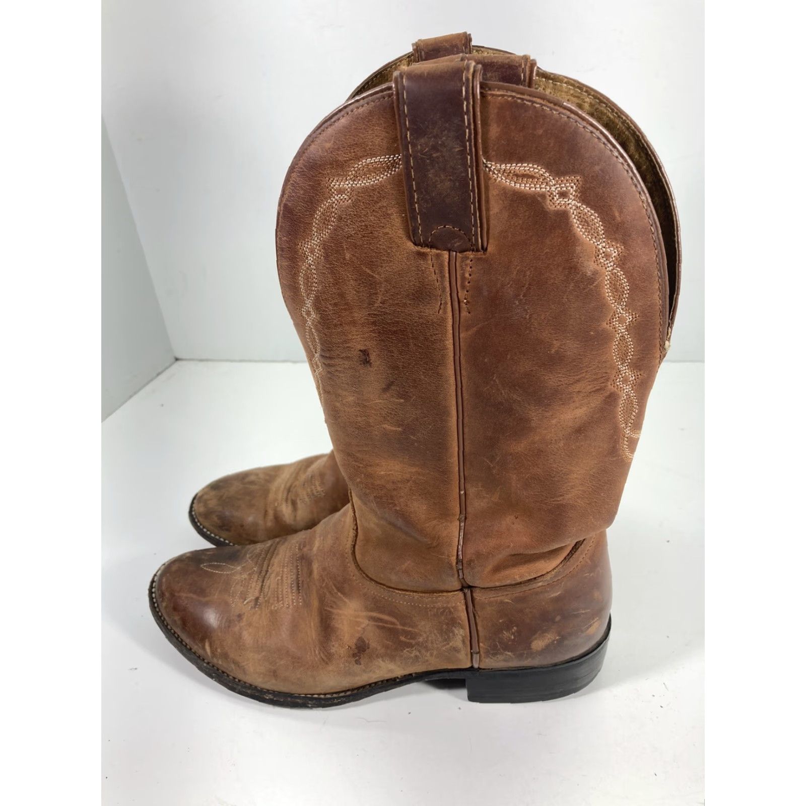 Tony Lama Tony Lama Boots Women 7.5 B Brown Leather 12 Inch Western Rodeo Style 1750 Boots Women Brown Leather 12 Inch Western Rodeo Tony Lama Size US 8 / IT 38 - 4 Thumbnail
