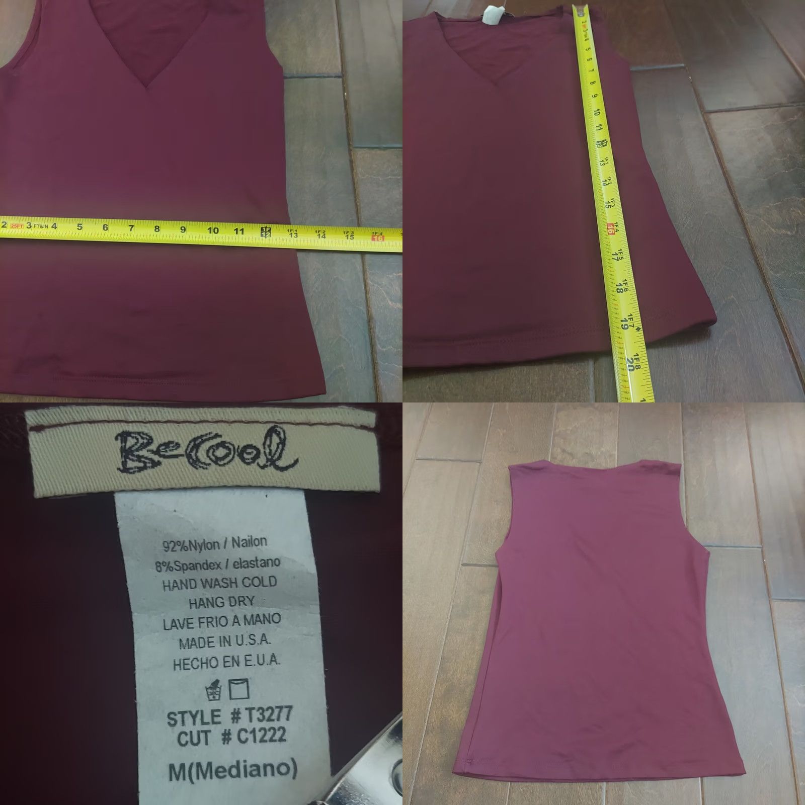 Vintage Be Cool Tank Top Be Cool Girl's Maroon V-Neck Sleeveless Tank M Teens Shirt Womens? Size M / US 6-8 / IT 42-44 - 8 Thumbnail