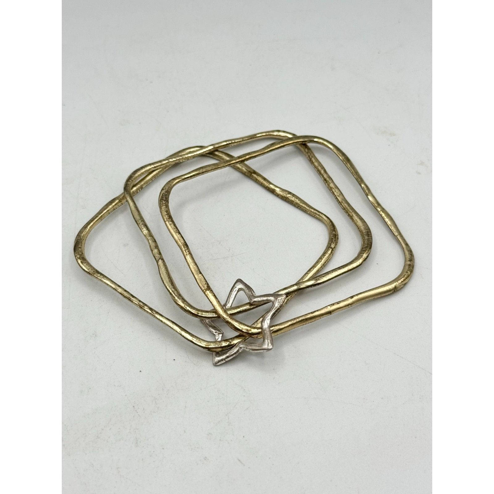 Other Gold square bangle silver star bracelet set Size ONE SIZE - 3 Thumbnail