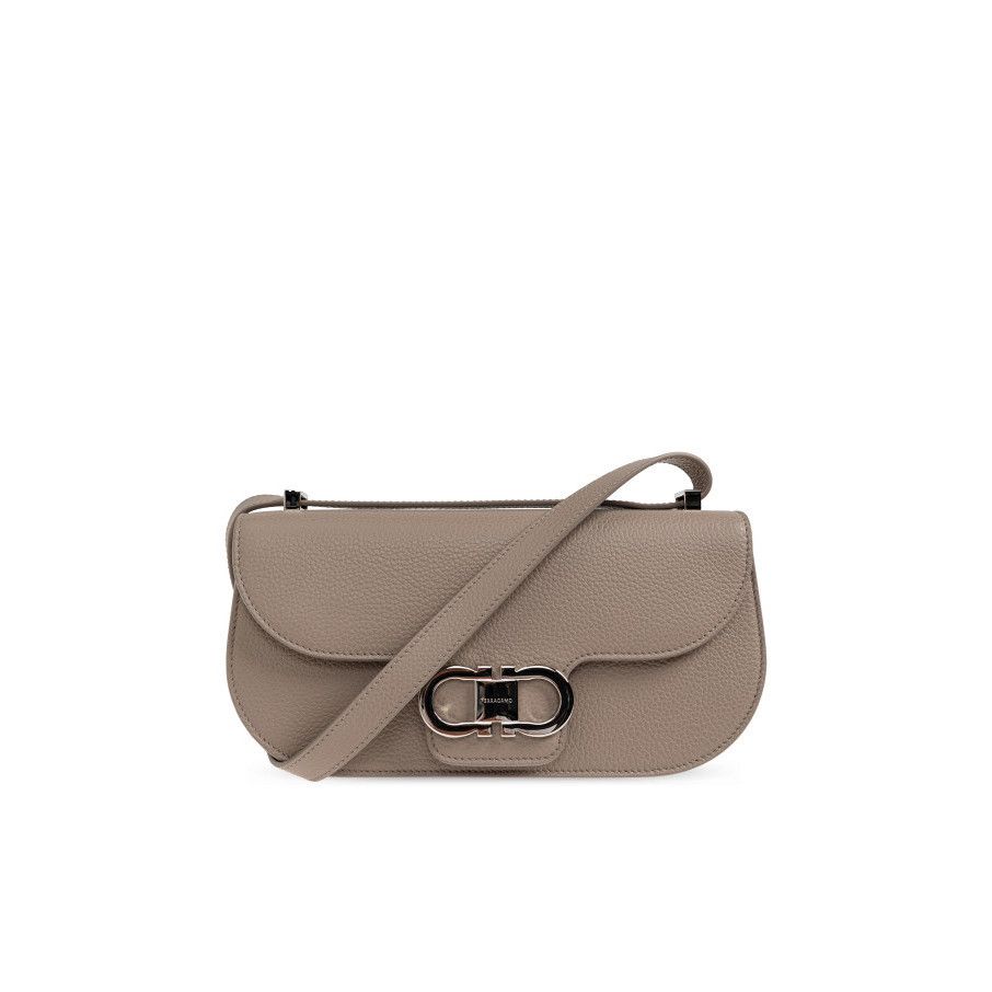 Salvatore Ferragamo FERRAGAMO Double Gancini East West Warm Taupe Shoulde Bag Ne Size ONE SIZE - 1 Thumbnail