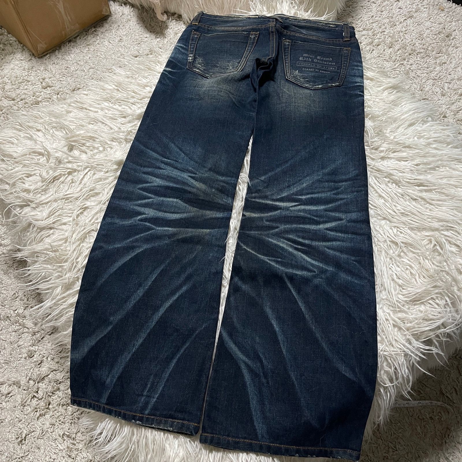 14th Addiction Vintage Japanese Brand Faded Wash Low-rise Denim Jeans Blue Size 29" - 5 Thumbnail