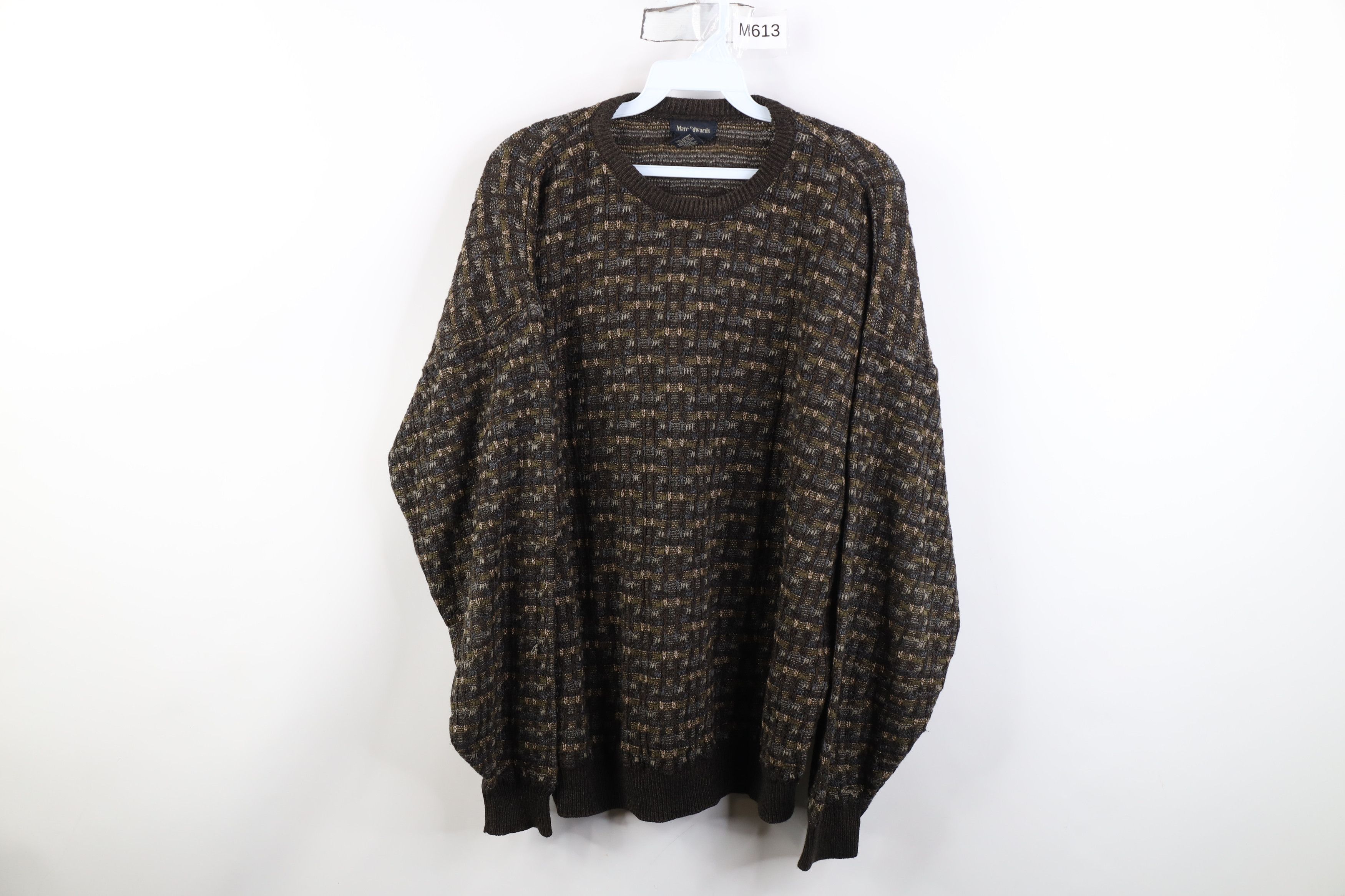 Vintage Vintage 90s Streetwear Ribbed Knit Sweater Earth Tone Size US L / EU 52-54 / 3 - 1 Thumbnail