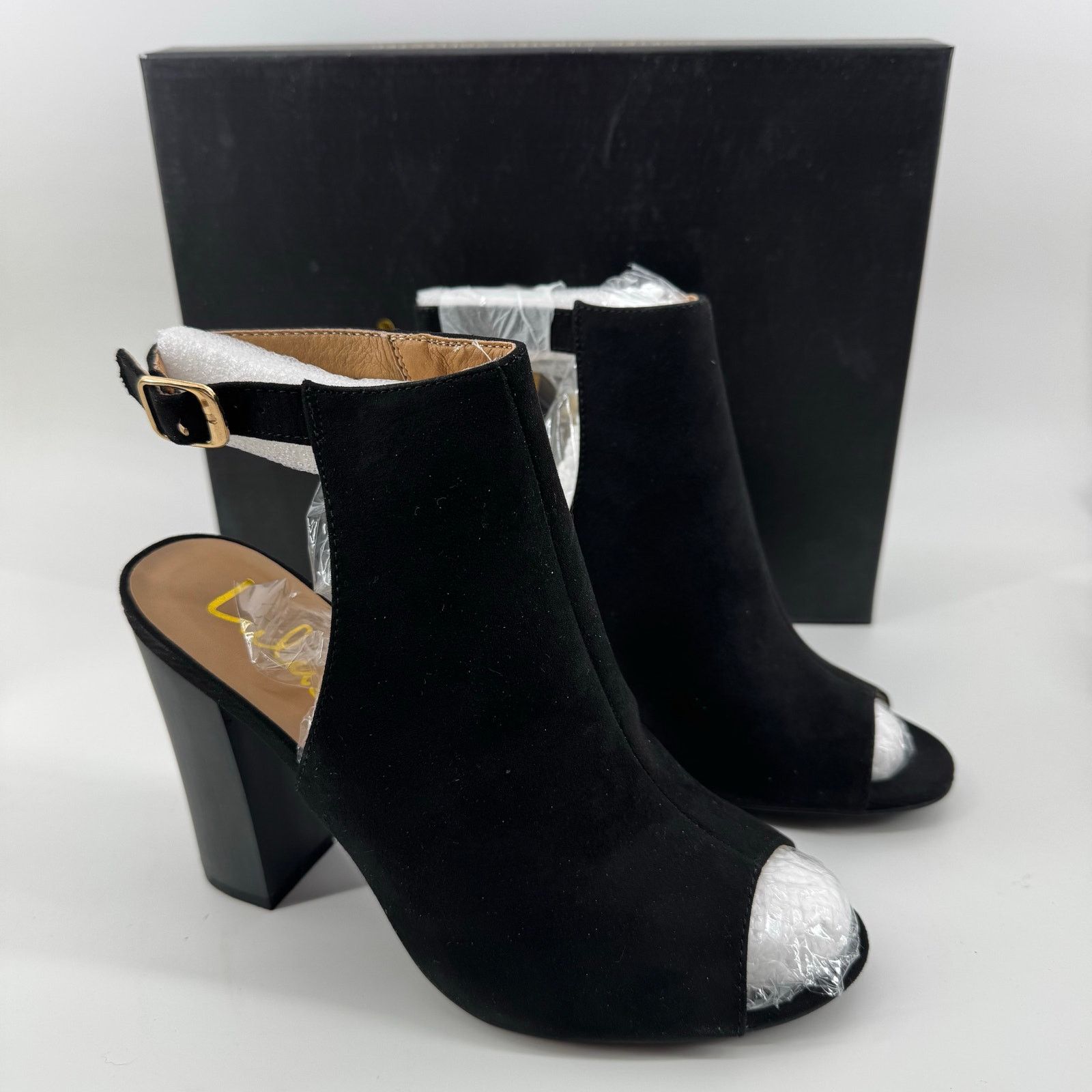 Lulus Lulus Budding Romance Black Peep Toe Slingback Heels 8.5 Size US 8.5 / IT 38.5 - 2 Thumbnail