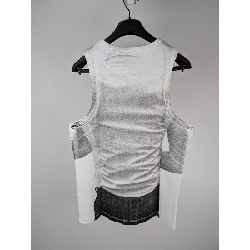 Balmain o1rshd1 Ribbed Tie Print Tank Top in White Size US XL / EU 56 / 4 - 17 Thumbnail
