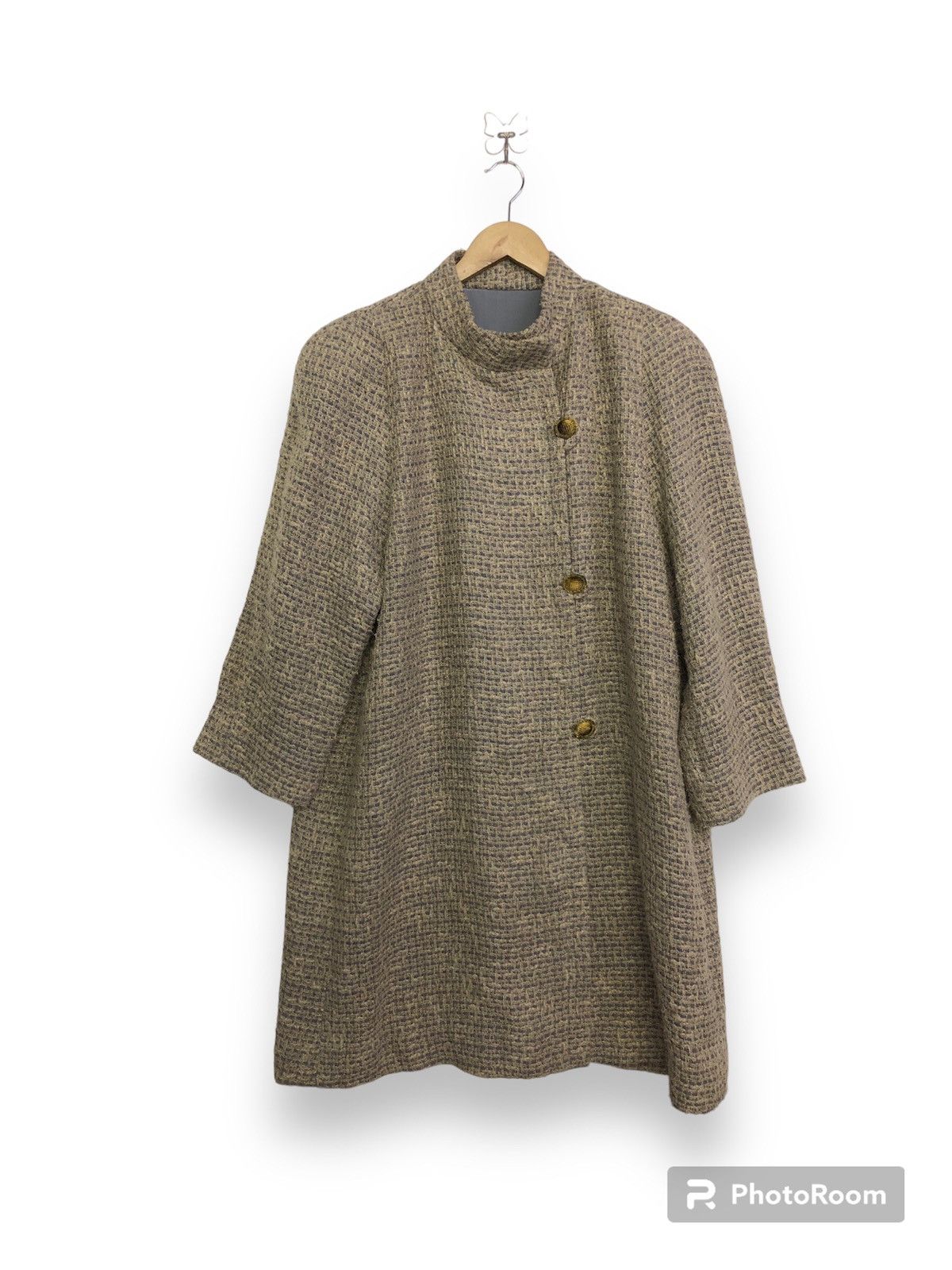Japanese Brand × Smartwool Fancy Worsted Smart Wool Design Long Coat Jacket Size US M / EU 48-50 / 2 - 1 Thumbnail