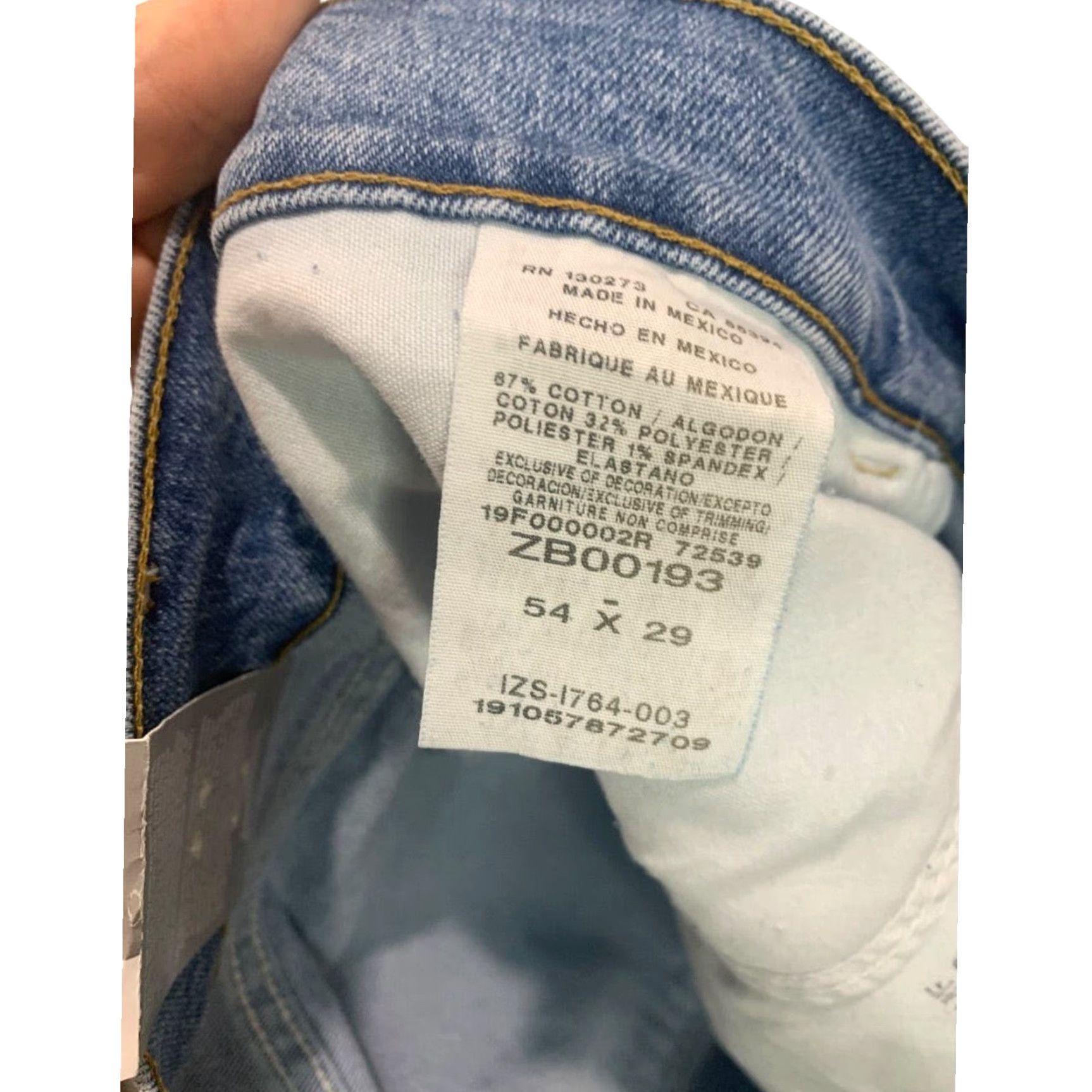 Lee Lee Riders Indigo Jeans Denim 54 x 29 Mens Straight Leg Pants 67% cotton 32% polyester 1% spandex ZB00193 Regular Inseam 29 in Dress Pants Men Size US 38 / EU 54 - 5 Thumbnail