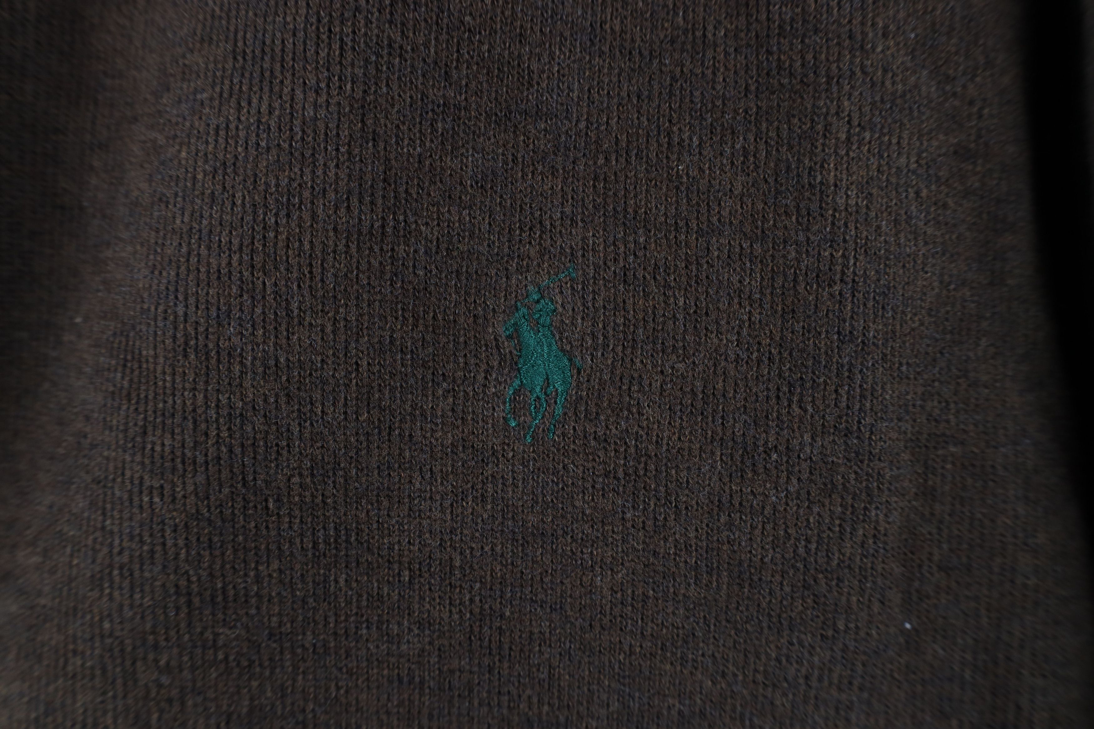 Ralph Lauren Vintage 90s Ralph Lauren Ribbed Knit Half Zip Sweater Brown Size US XXL / EU 58 / 5 - 4 Thumbnail