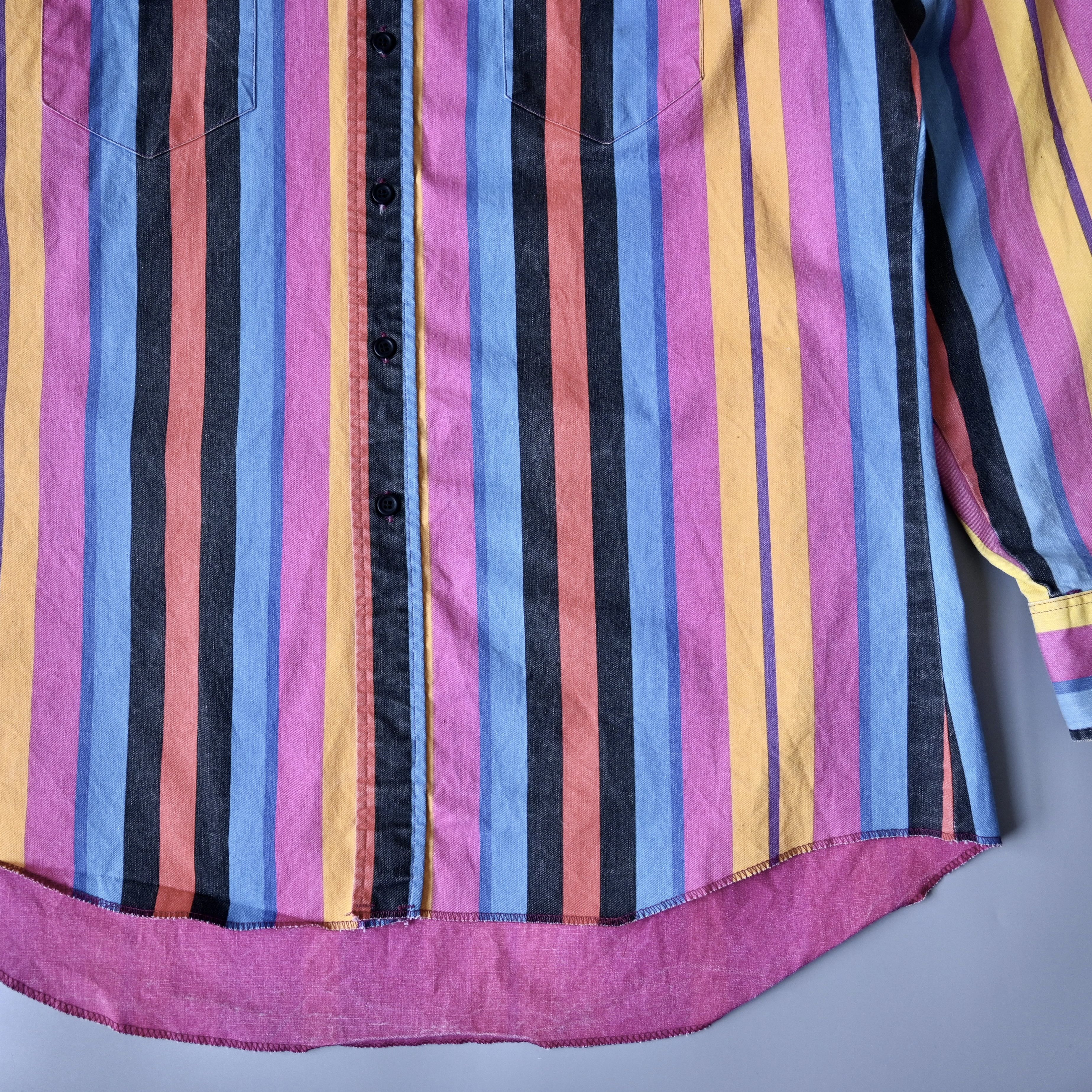 VTG 1990s Wrangler Brushpopper cape shirt multi/pink 16.5