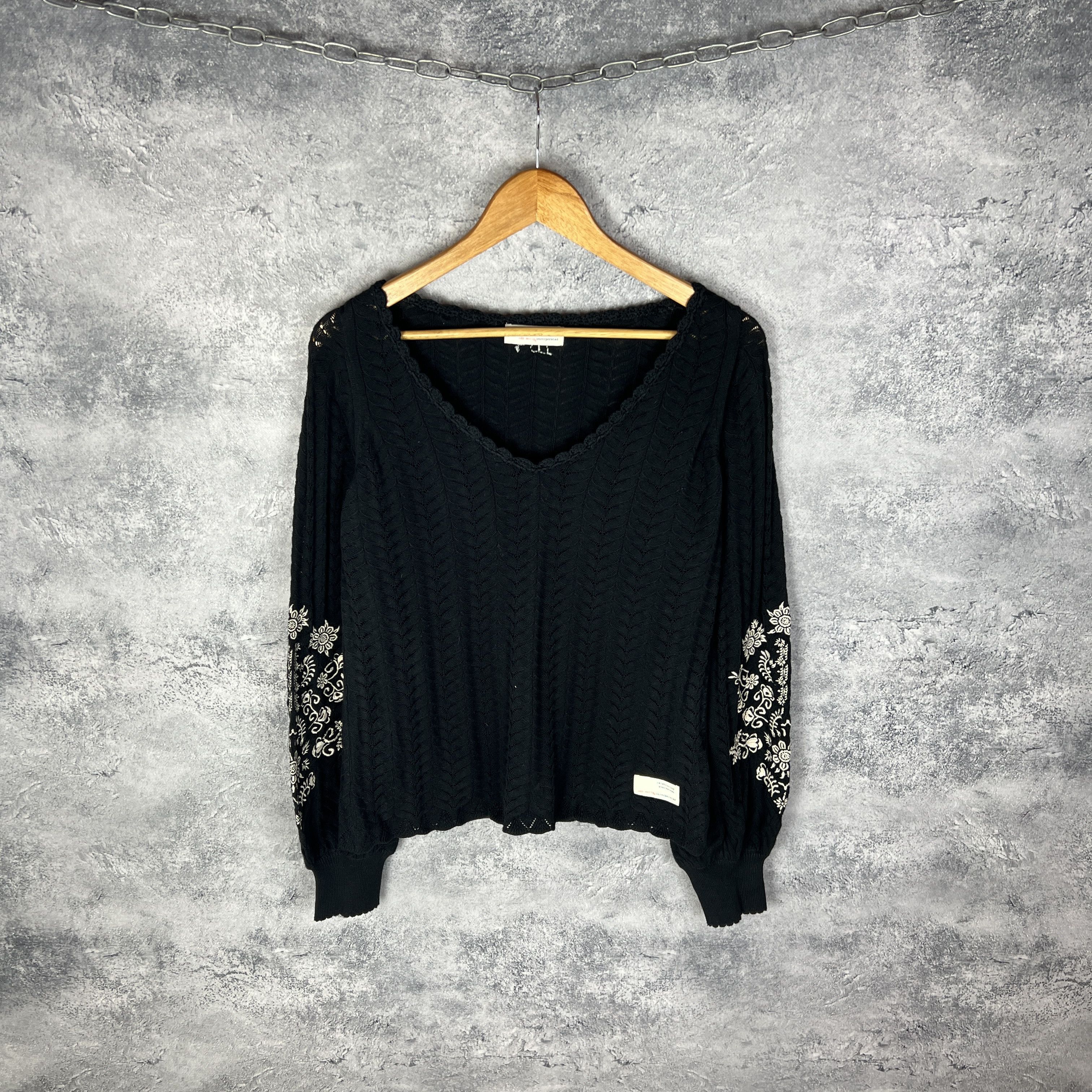Vintage Odd Molly Sweater Women's Size 1 V-Neck Black Cotton Size XS / US 0-2 / IT 36-38 - 1 Thumbnail