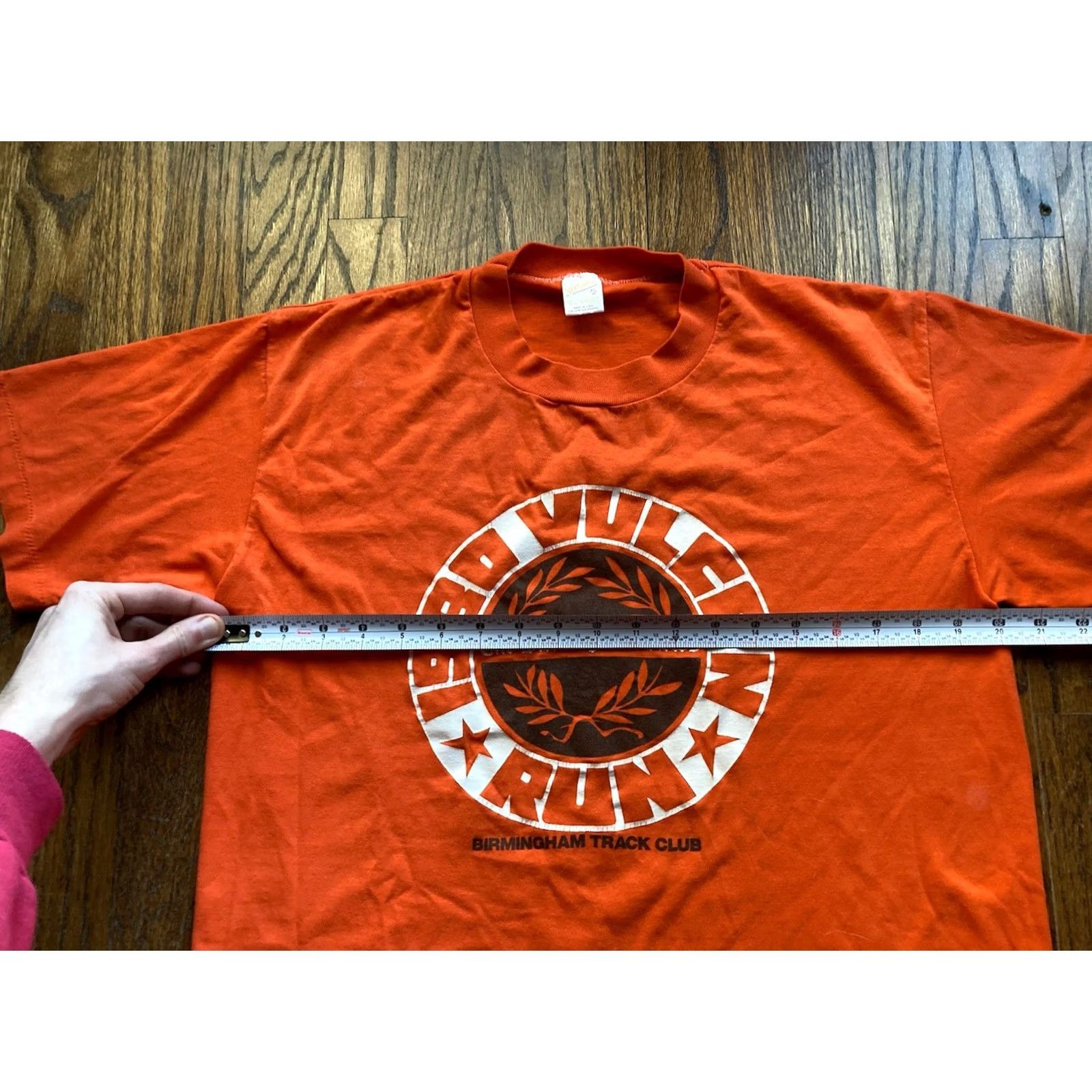 Vintage VTG Vulcan Run Shirt Size XL Orange 1980 Birmingham AL Marathon Single Stitch T Men Size US XL / EU 56 / 4 - 7 Thumbnail