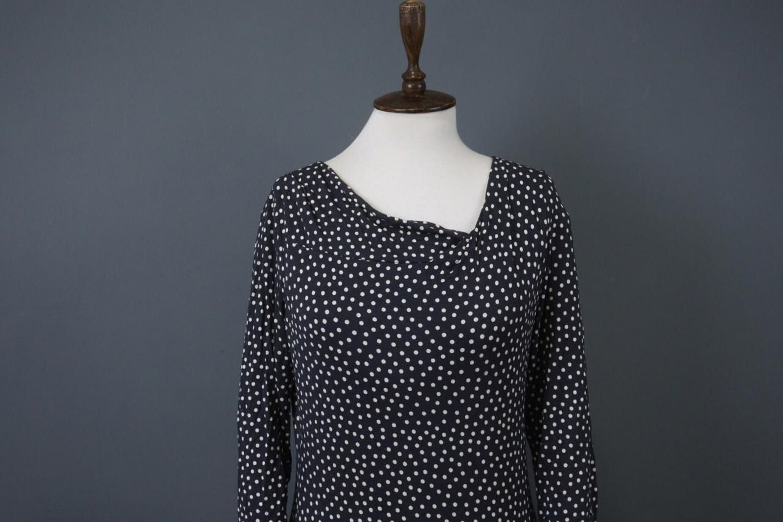 Designer Weekend Max Mara Navy White Stretchable Pullover Tunic Top Size M / US 6-8 / IT 42-44 - 2 Thumbnail