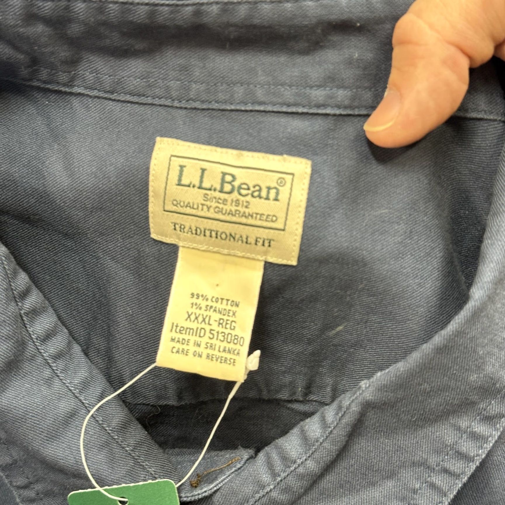 Vintage L.L.Bean Shirt Mens 3XL Navy BeanFlex Traditional Fit Long Sleeve Button Down Size US XXL / EU 58 / 5 - 4 Thumbnail
