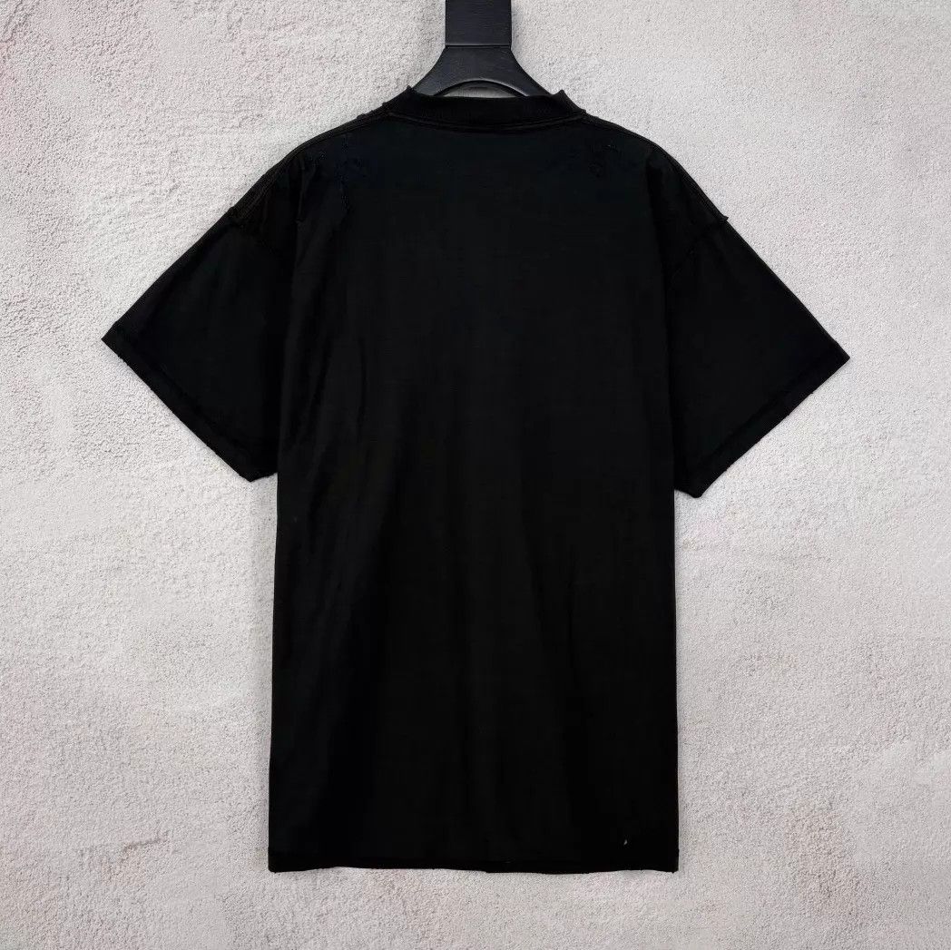 Balenciaga Balenciaga Castle Logo Distressed Black Short Sleeve T-Shirt Size US M / EU 48-50 / 2 - 2 Thumbnail