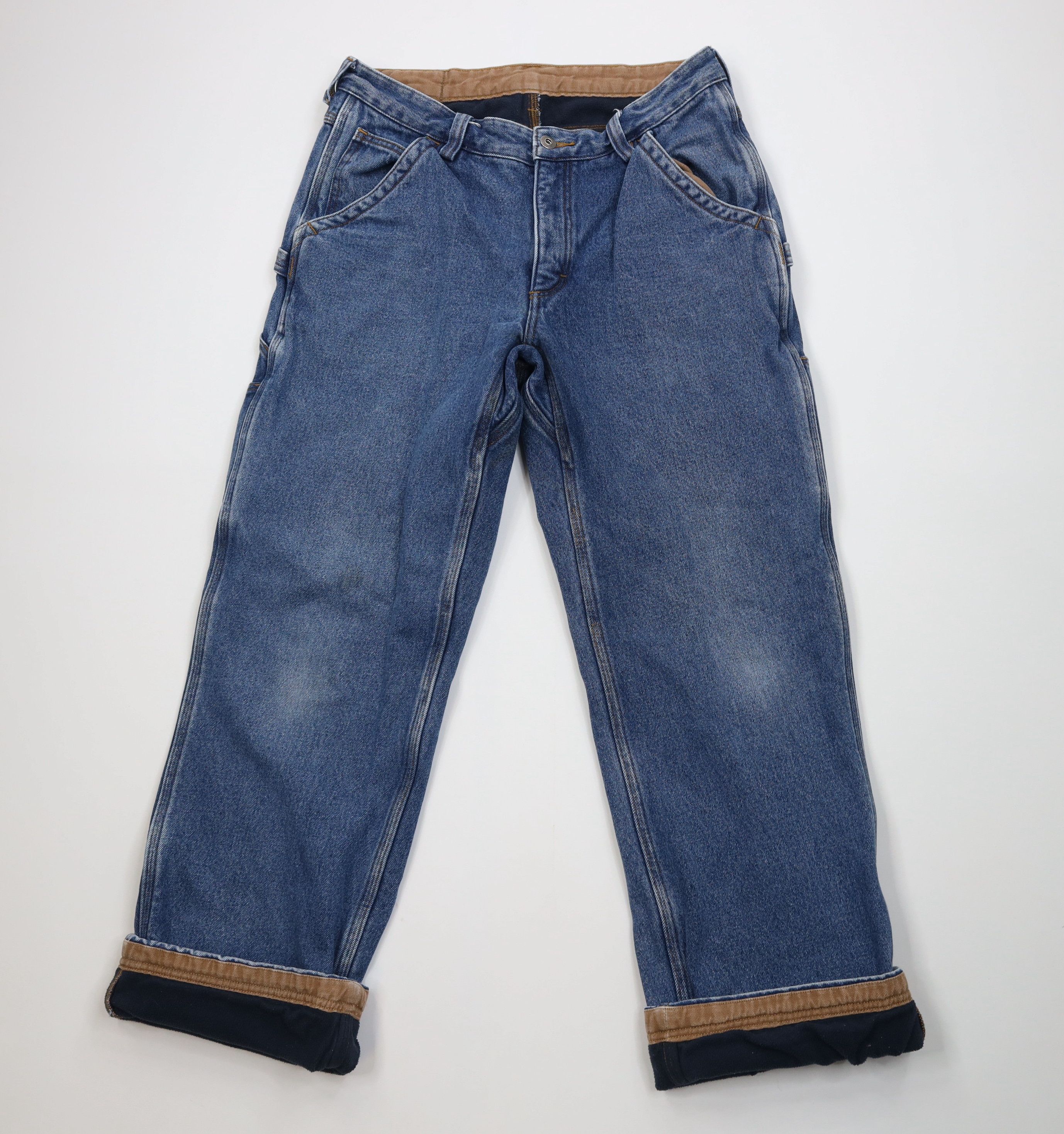 Duluth Trading Company Duluth Trading Co Fleece Lined Heavy Dungaree Denim Jeans Size US 34 / EU 50 - 1 Thumbnail