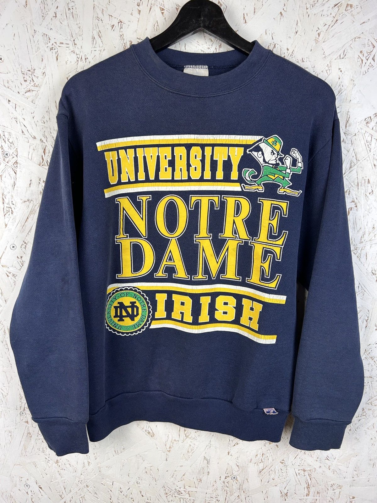 Vintage 90s Vintage 7 Logo University Notre Dame Sweatshirt Crewneck Size US S / EU 44-46 / 1 - 1 Thumbnail