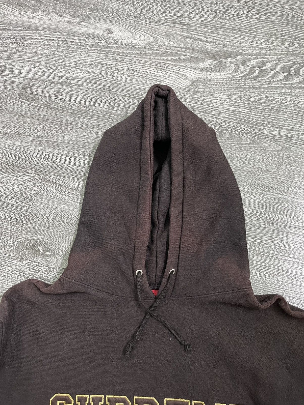 Supreme × Vintage Supreme Spell Out Hoodie Early 2000s Brown Size US XL / EU 56 / 4 - 7 Thumbnail