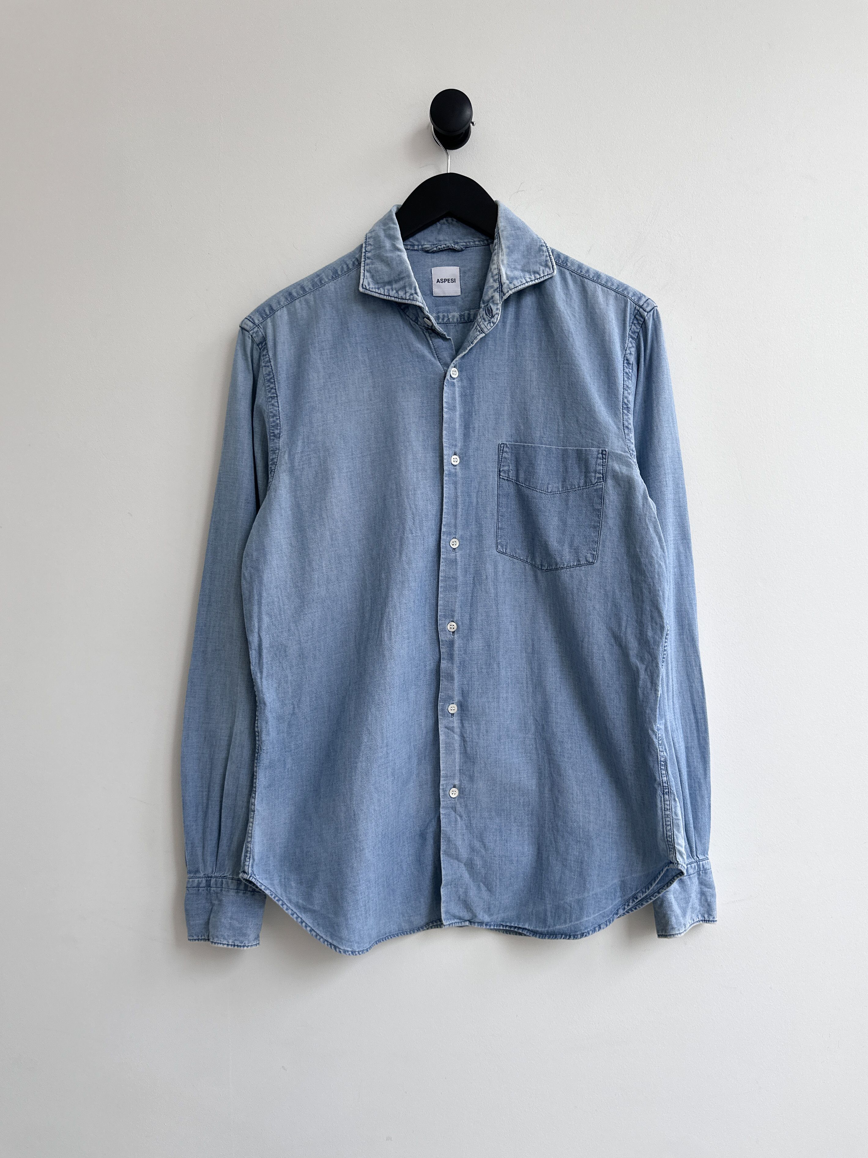 Aspesi Aspesi Blue Denim Jean Shirt Size US S / EU 44-46 / 1 - 1 Thumbnail