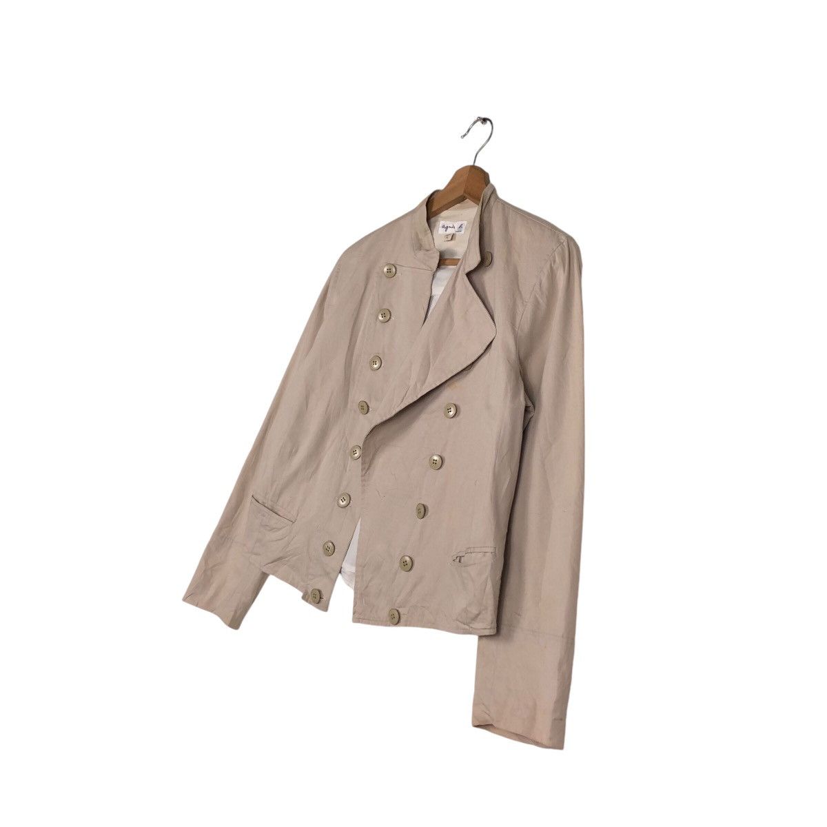 agnes b. 📌Cropped Biker Jacket Agnes B. Double Layer Breast Rare Size M / US 6-8 / IT 42-44 - 3 Thumbnail