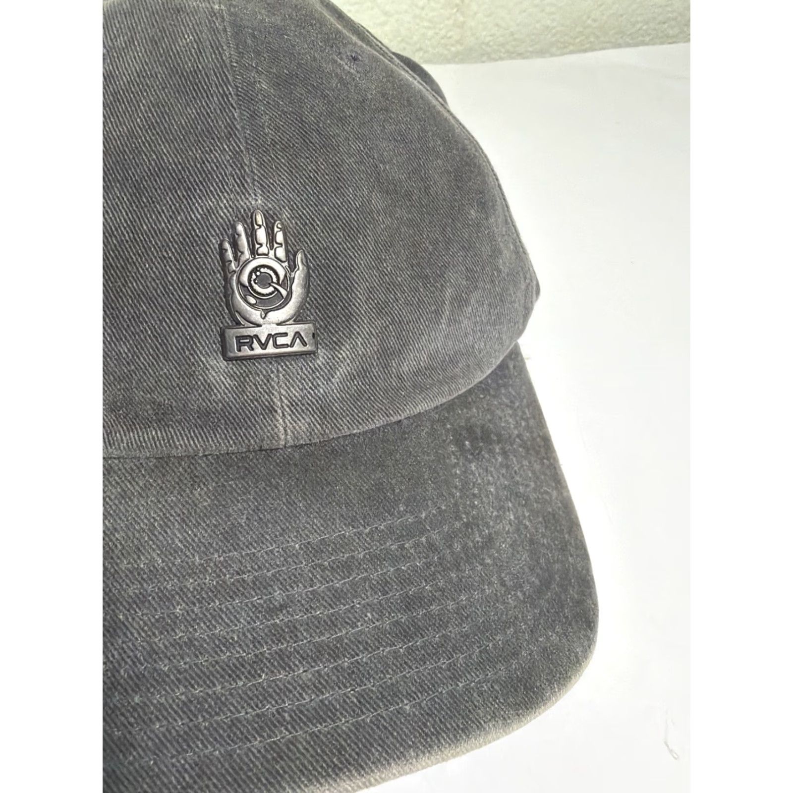 RVCA RVCA Mid Fit Strapback Baseball Hat Adjustable Gray Cotton Men One Size Cap Size ONE SIZE - 5 Thumbnail