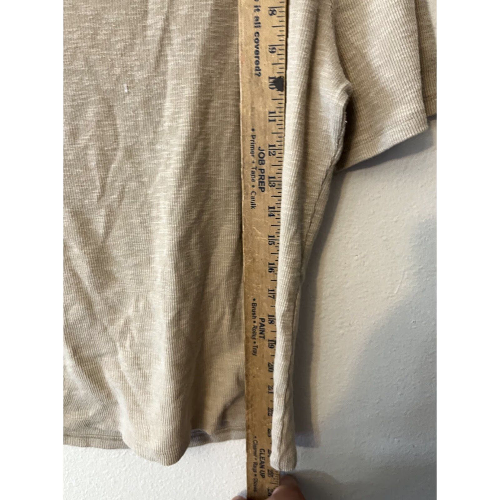 Gap Gap Shirt Women’s Beige Square Neck Short Sleeve Ribbed Knit T Sz Large Size L / US 10 / IT 46 - 5 Thumbnail