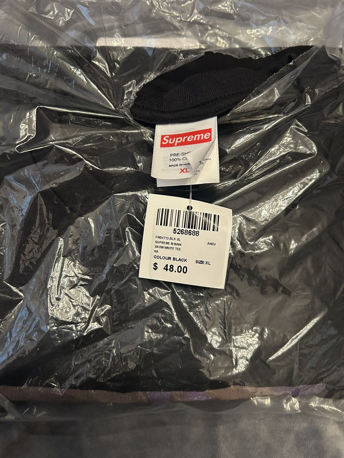 Supreme Supreme Snow White Tee Black XL FW24 Size US XL / EU 56 / 4 - 6 Thumbnail