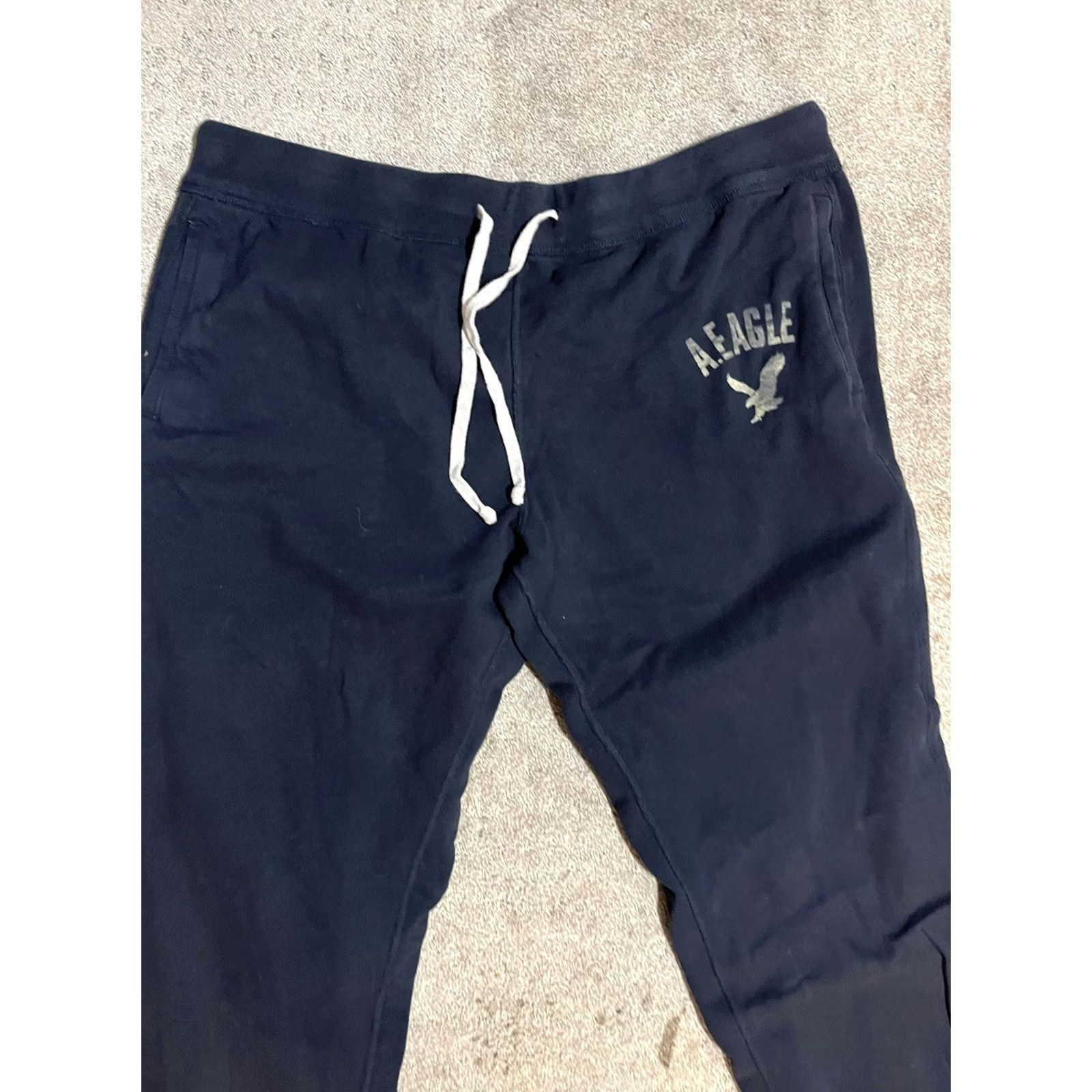 American Eagle Outfitters American Eagle Solid Jogger Sweatpants Size 2XLT Navy Blue Men's Size US 39 - 2 Thumbnail