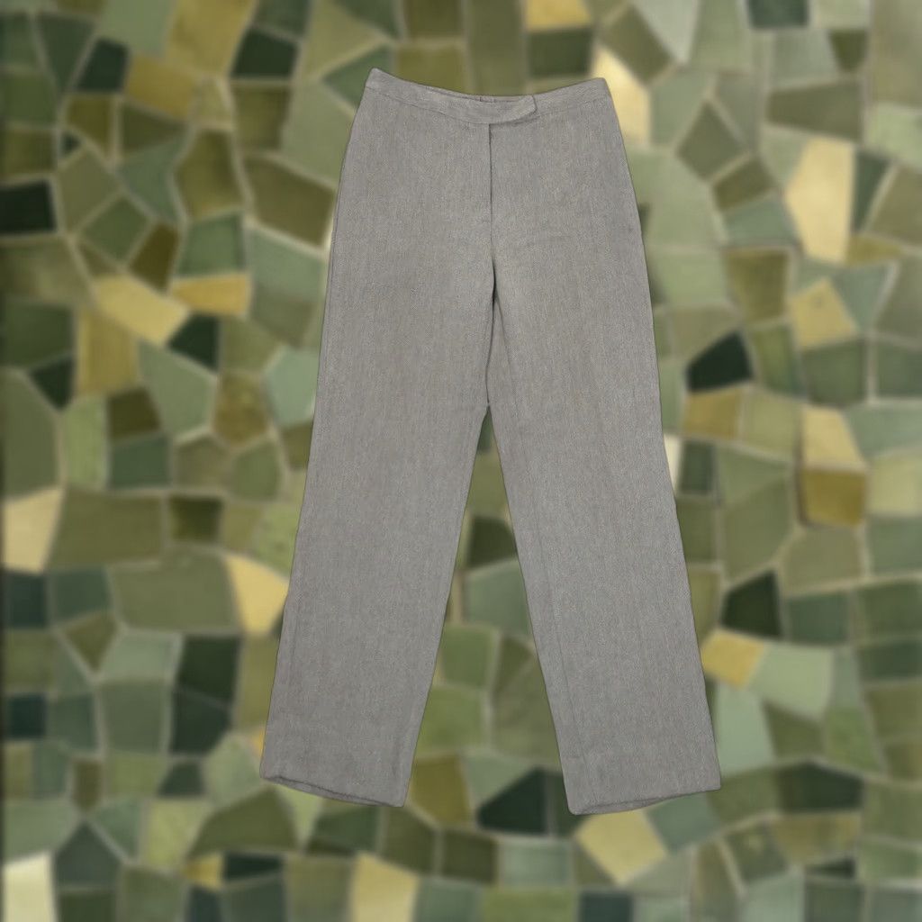 Vintage VINTAGE Portado Guine taupe grey herringbone high rise straight leg pants 29" waist 31" inseam Women M Size 29" - 1 Thumbnail