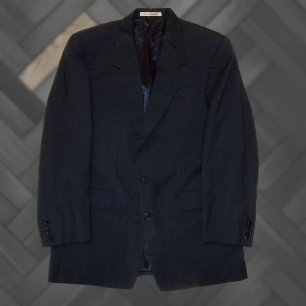 Karl Lagerfeld VINTAGE Karl Lagerfeld Men's Blazer Sport Coat Jacket Size 40R Wool Blue Size 40R - 1 Thumbnail