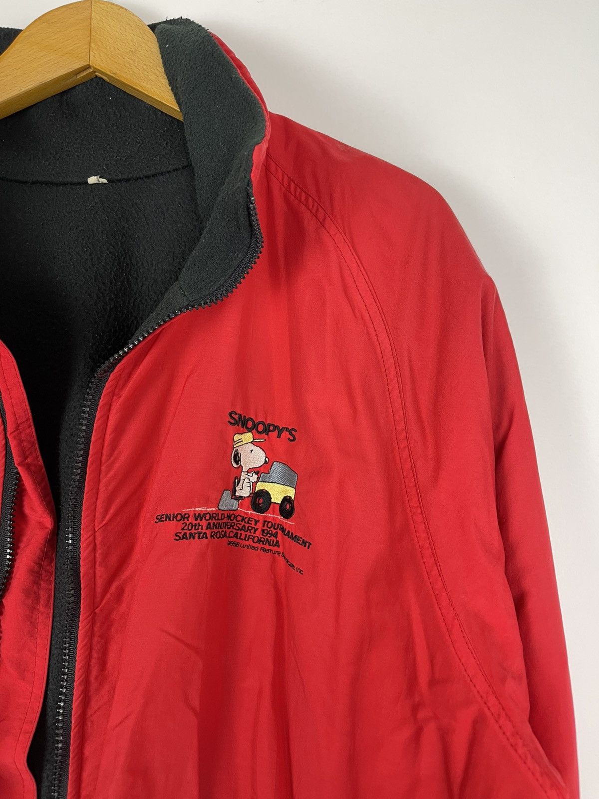 Vintage Fleece lined 90s snoopy oversized bomber coat raglan Size US XL / EU 56 / 4 - 2 Thumbnail