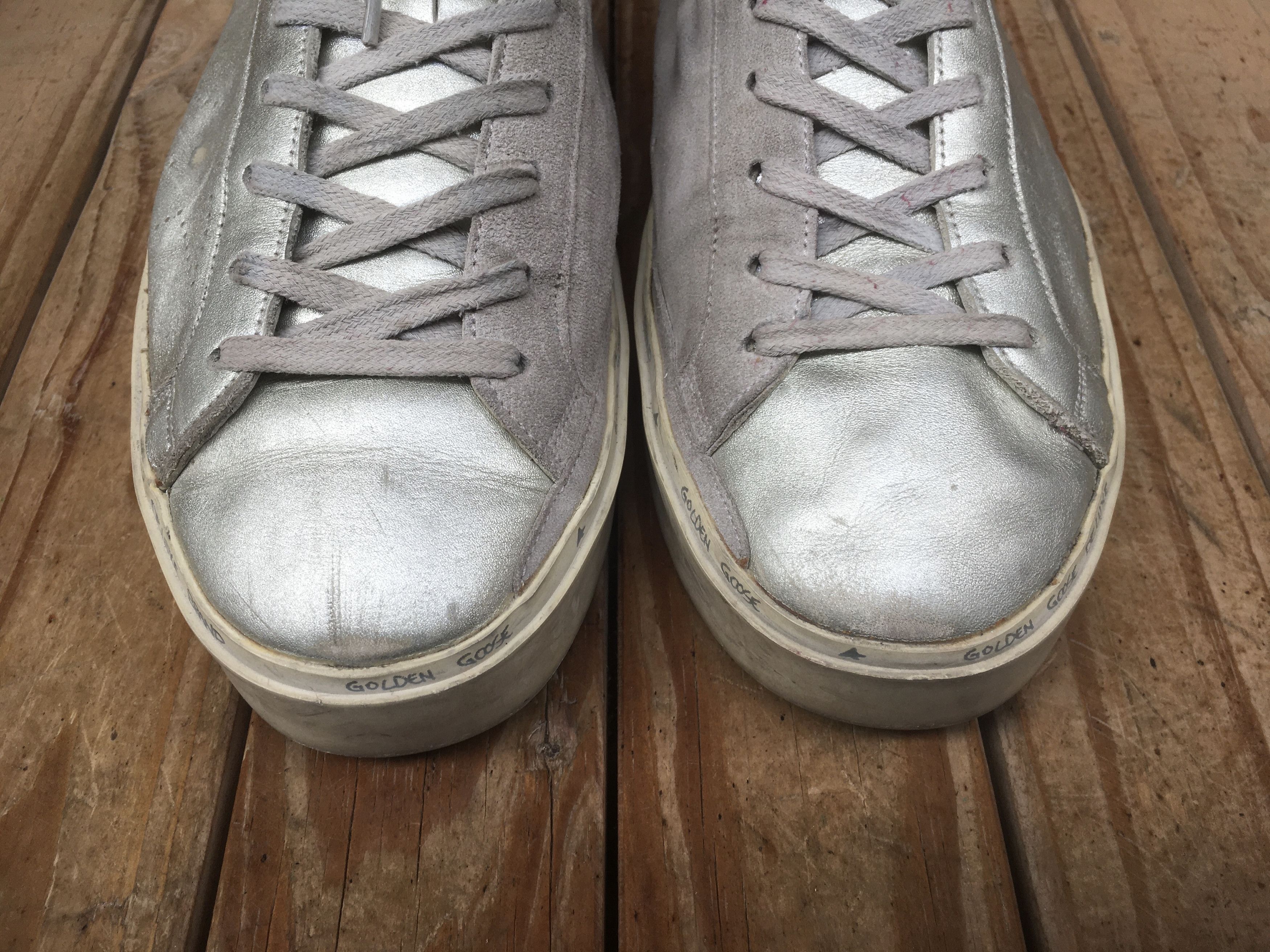 Golden Goose Golden goose deluxe HI STAR Gray leather sneakers EUR 42 Size US 9 / EU 42 - 4 Thumbnail