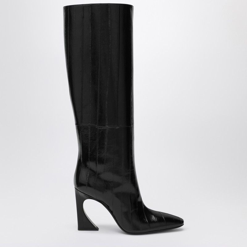 Fendi Fendi Black Hagfish Leather Boots Arco Size US 6 / IT 36 - 1 Thumbnail