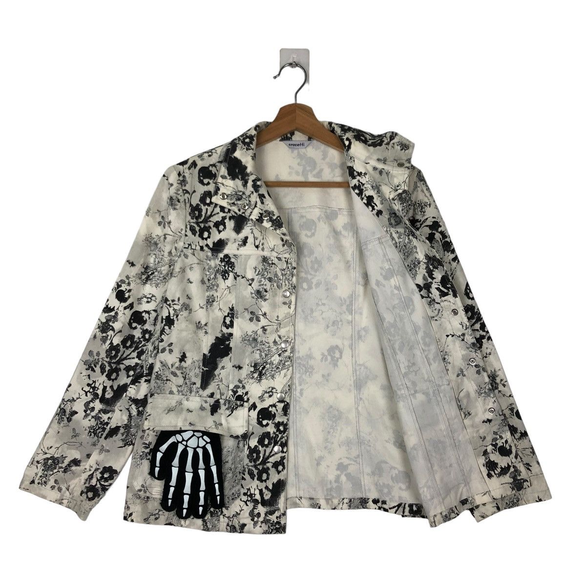 Japanese Brand VINTAGE BIKER JACKET OVERPRINT FLOWER CROCETTI ISSEY MIYAKE Size US M / EU 48-50 / 2 - 8 Thumbnail
