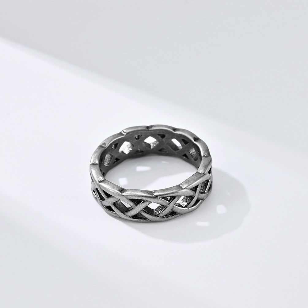 Other × Vintage SIZE 10 Celtic Eternal Weave Steel Twined Hollow Out Ring Size ONE SIZE - 1 Preview