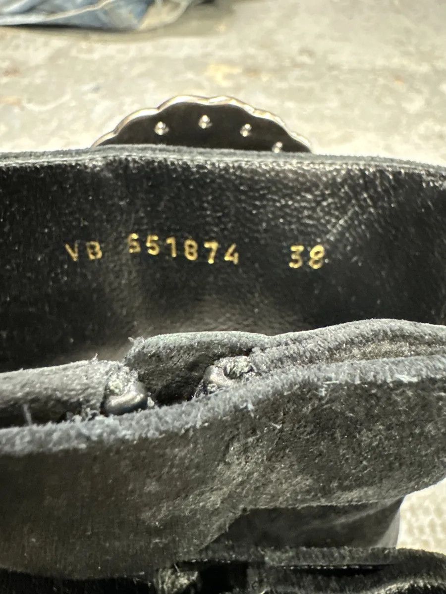 Saint Laurent Paris Saint Laurent Navy Suede Ankle Metallic Buckle Boots Size US 7 / IT 37 - 11 Thumbnail